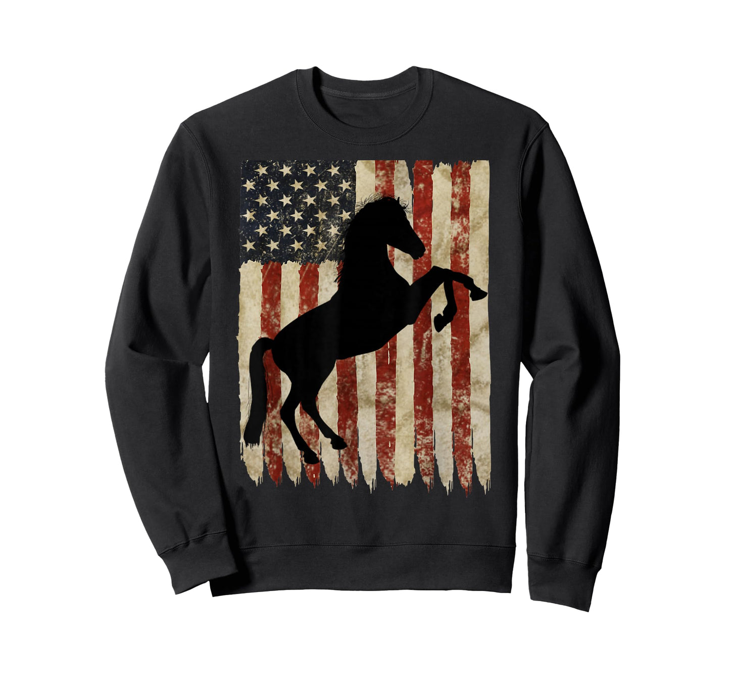 Horse Rider American Flag USA Patriotic Stallion Equestrian T-Shirt