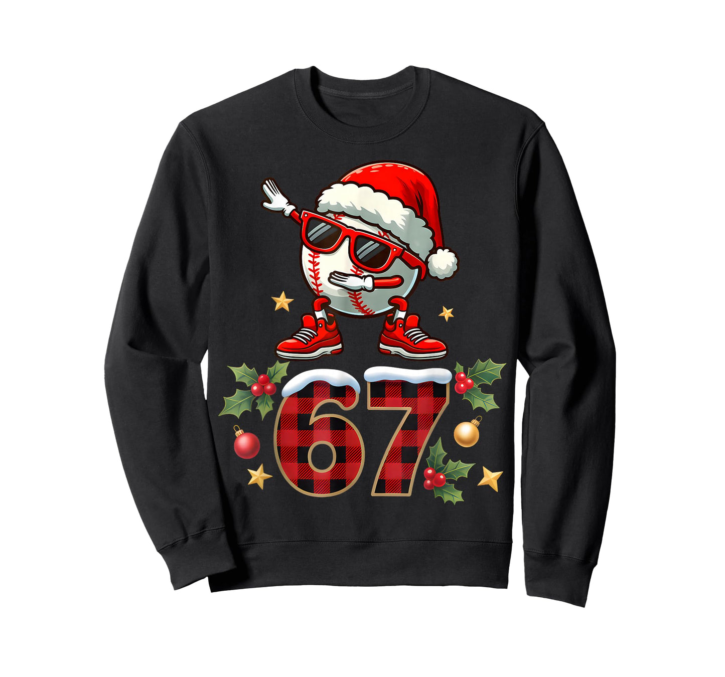 67 Six Seven Meme Christmas Baseball Dabbing Men Boy Kids T-Shirt