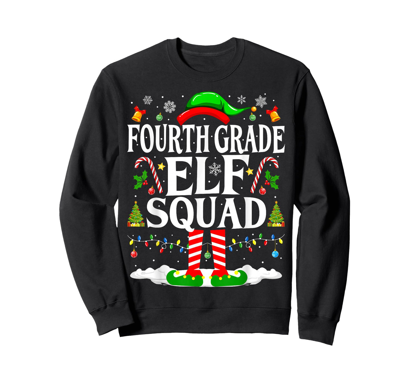 4th Grade Elf Squad Xmas Funny Christmas Fourth Grade Elf T-Shirt