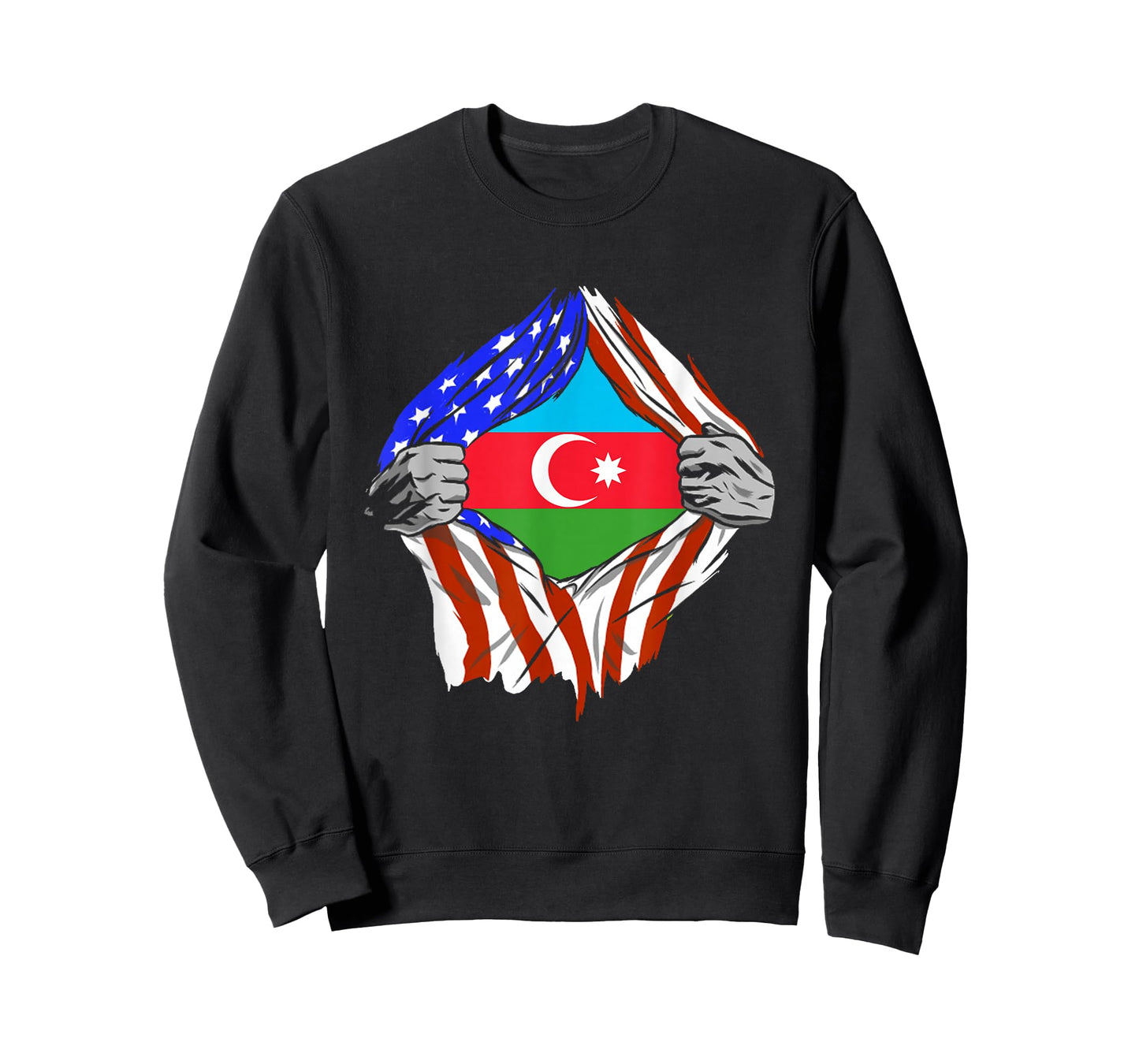 Azerbaijan USA America Chest American Flag Azerbaijani Pride T-Shirt