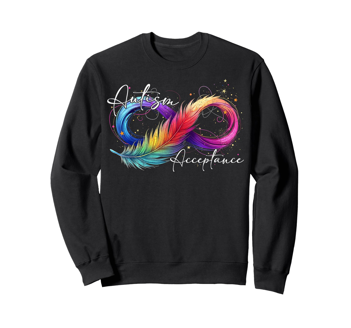 Autism Feather Infinity Rainbow Awareness T-Shirt