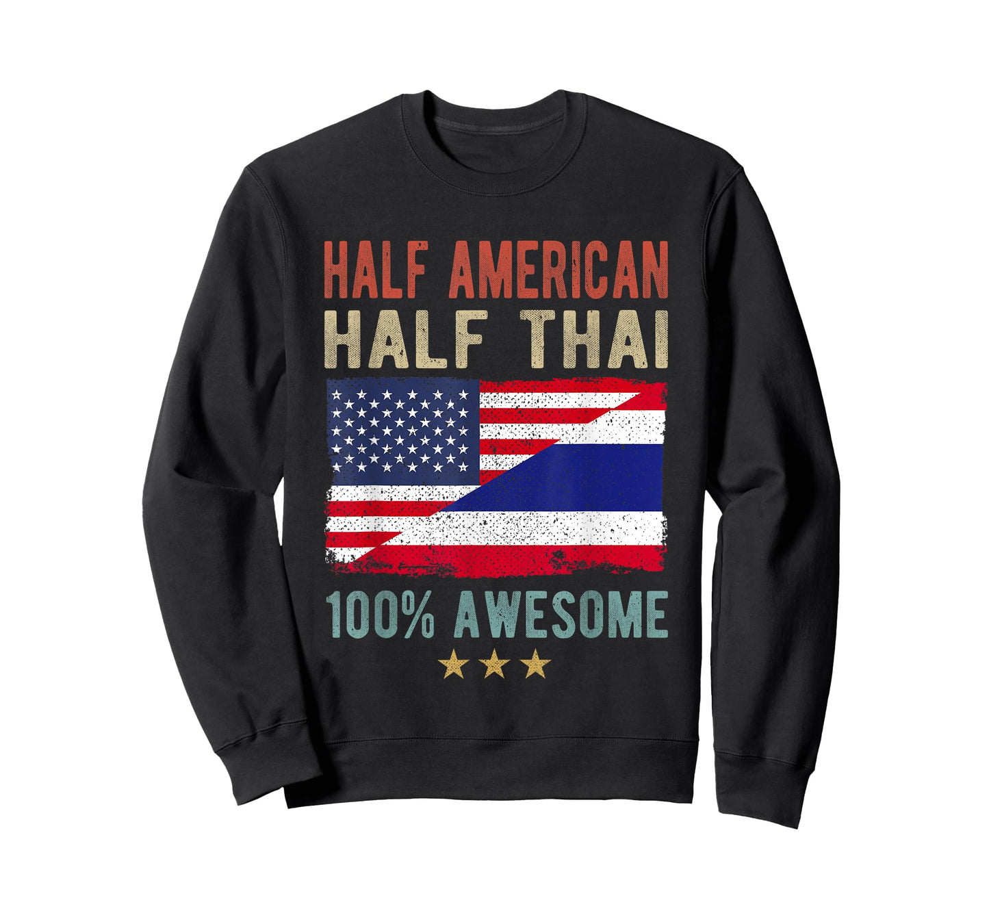 USA Thailand Flag Half American Half Thai T-Shirt