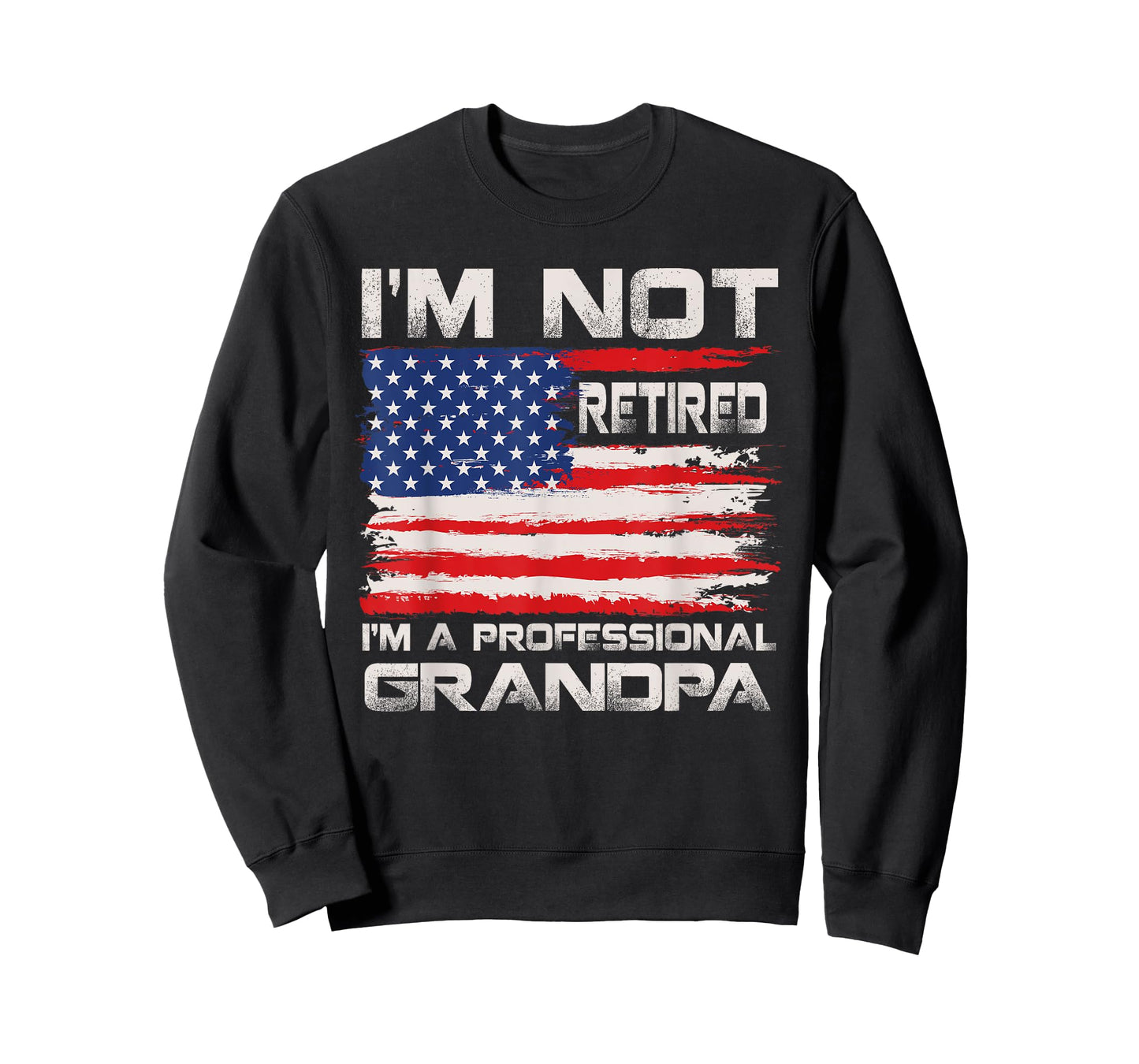 I'm Not Retired I'm a Professional Grandpa USA Flag Men T-Shirt
