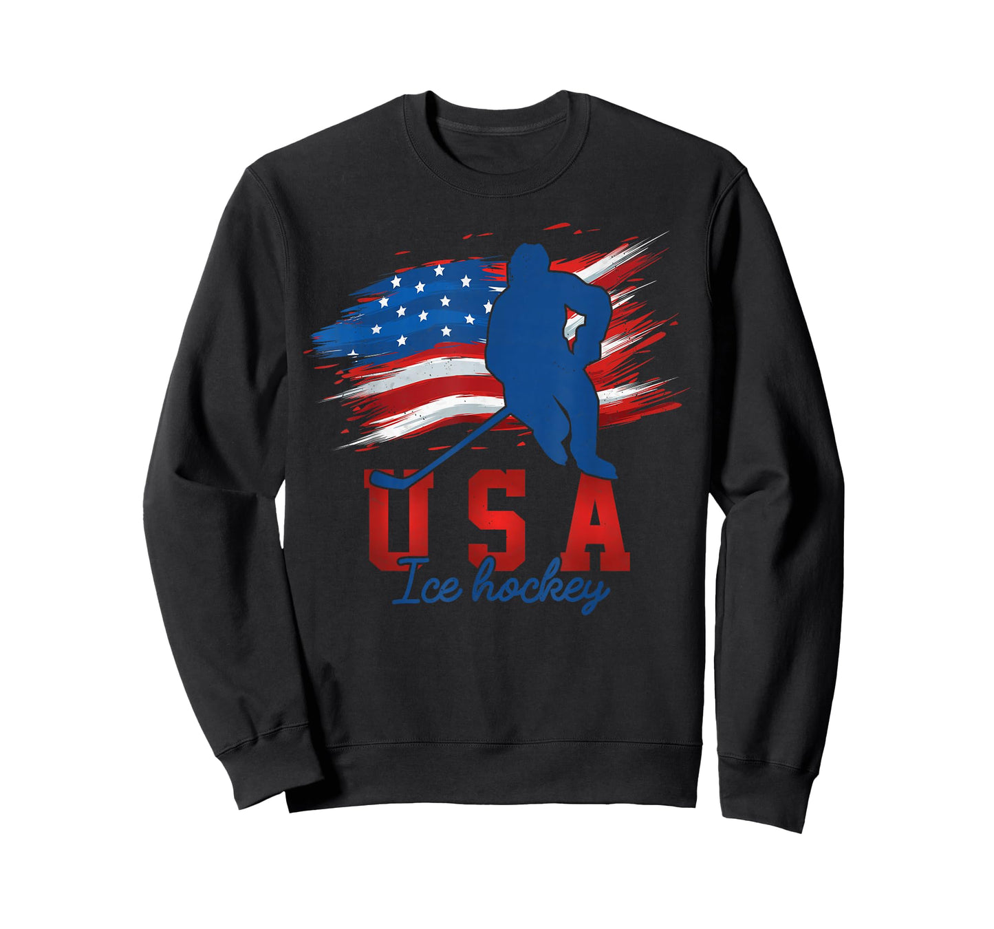 American Flag Ice Hockey 4th of July USA Support Team T-Shirt