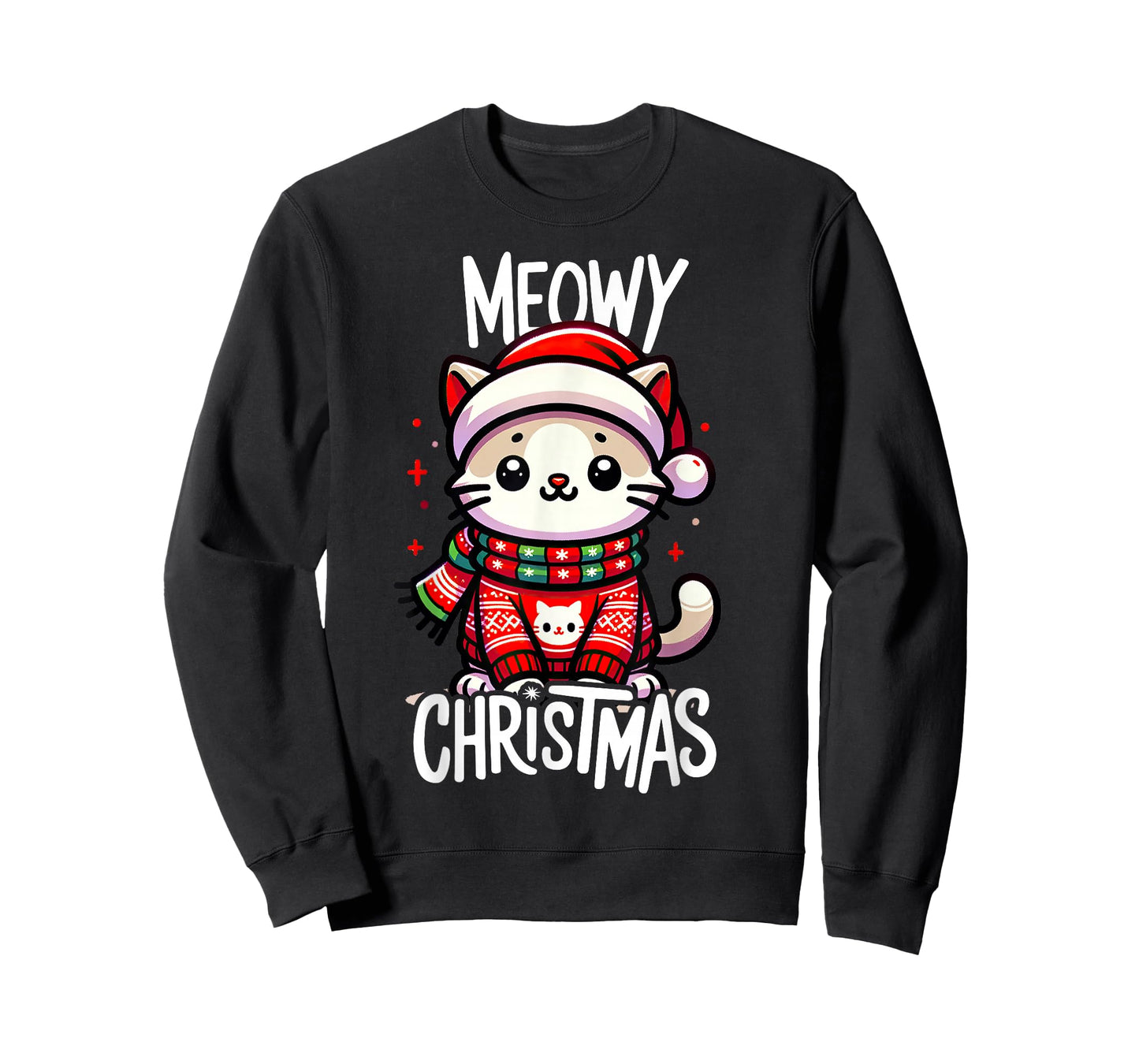 Meowy Christmas Cat Lover Funny Festive Holidays Cute Kitten T-Shirt