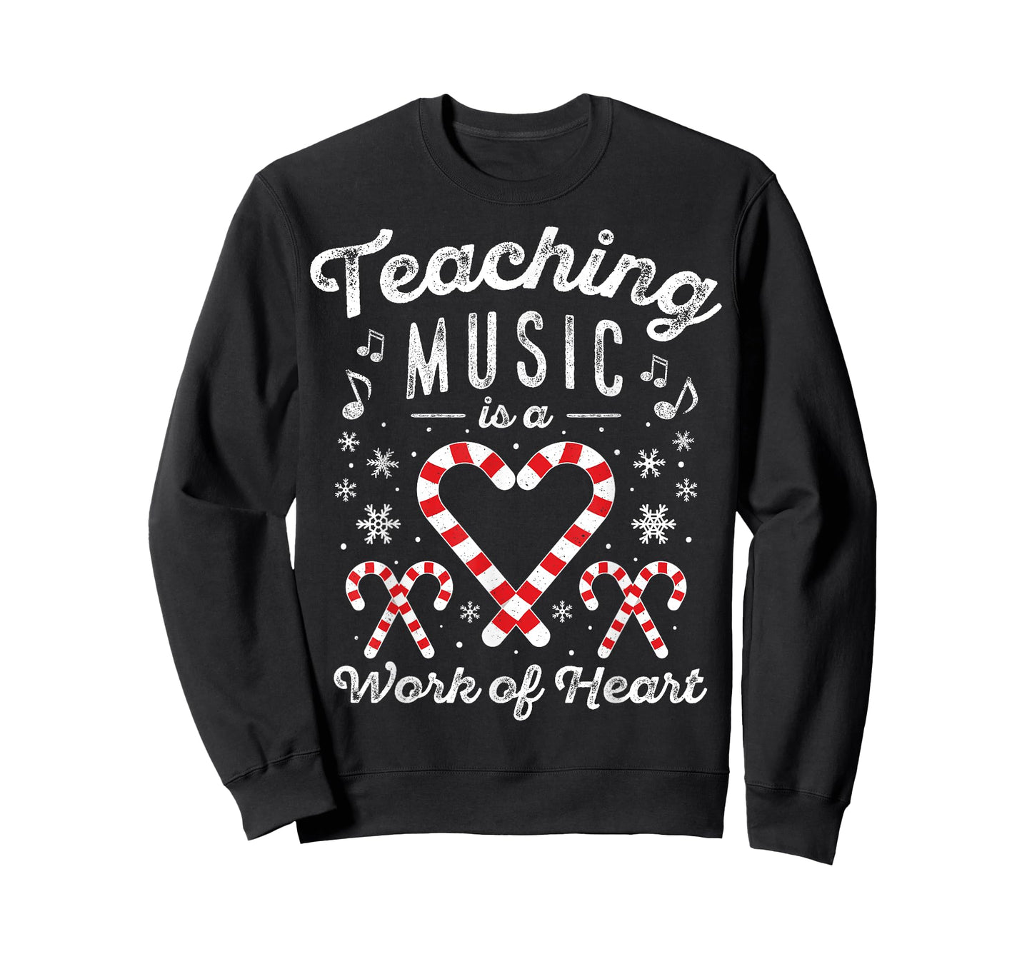 Christmas Candy Cane Work of Heart Choir Band Music Teacher T-Shirt