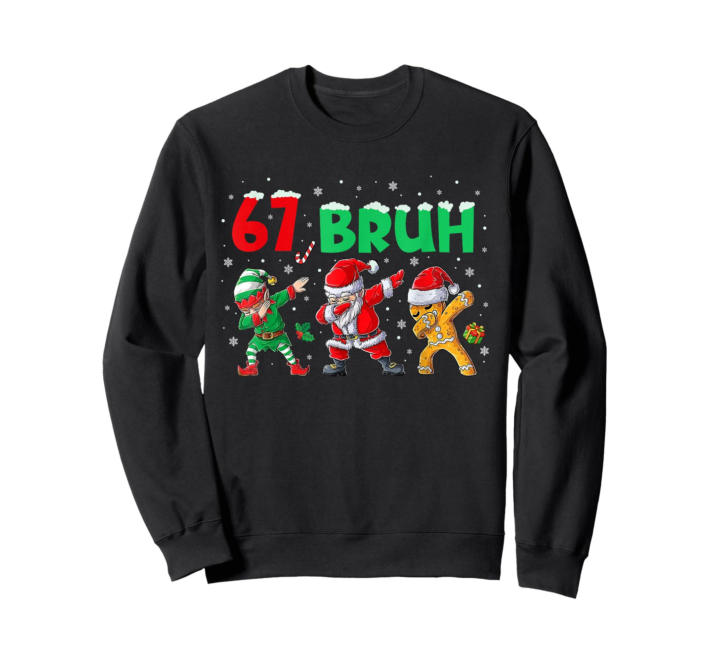 Dabbing Santa Elf 67 Meme 6 7 Christmas Six Seven Bruh T-Shirt
