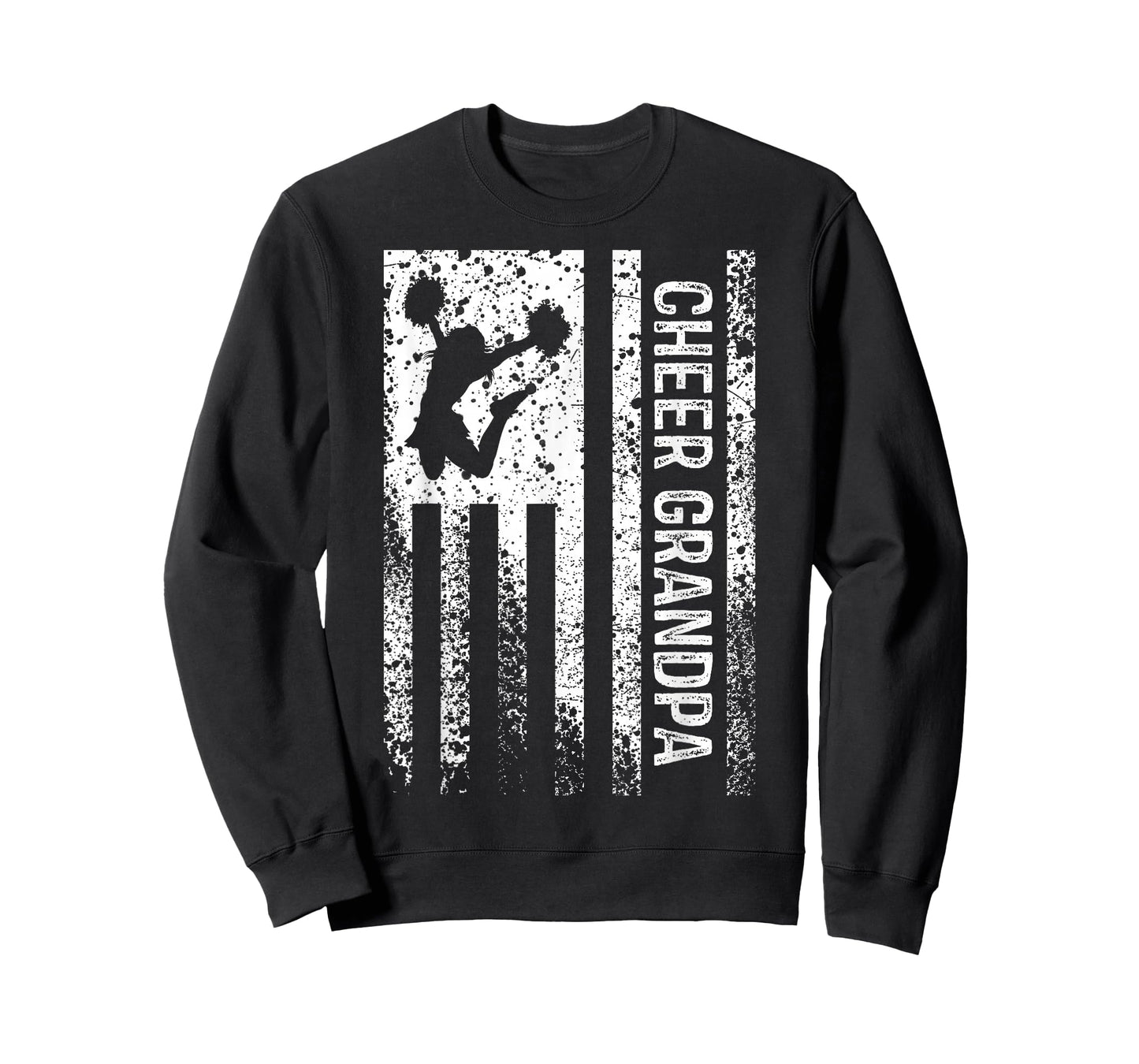 Cheer Grandpa Vintage American Flag Cheerleader Squad T-Shirt