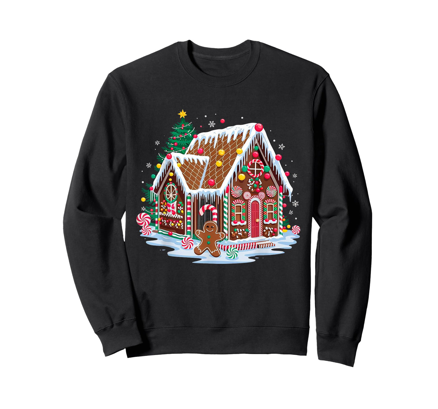 Christmas Gingerbread House Candy Cane X-Mas Pajamas Party T-Shirt