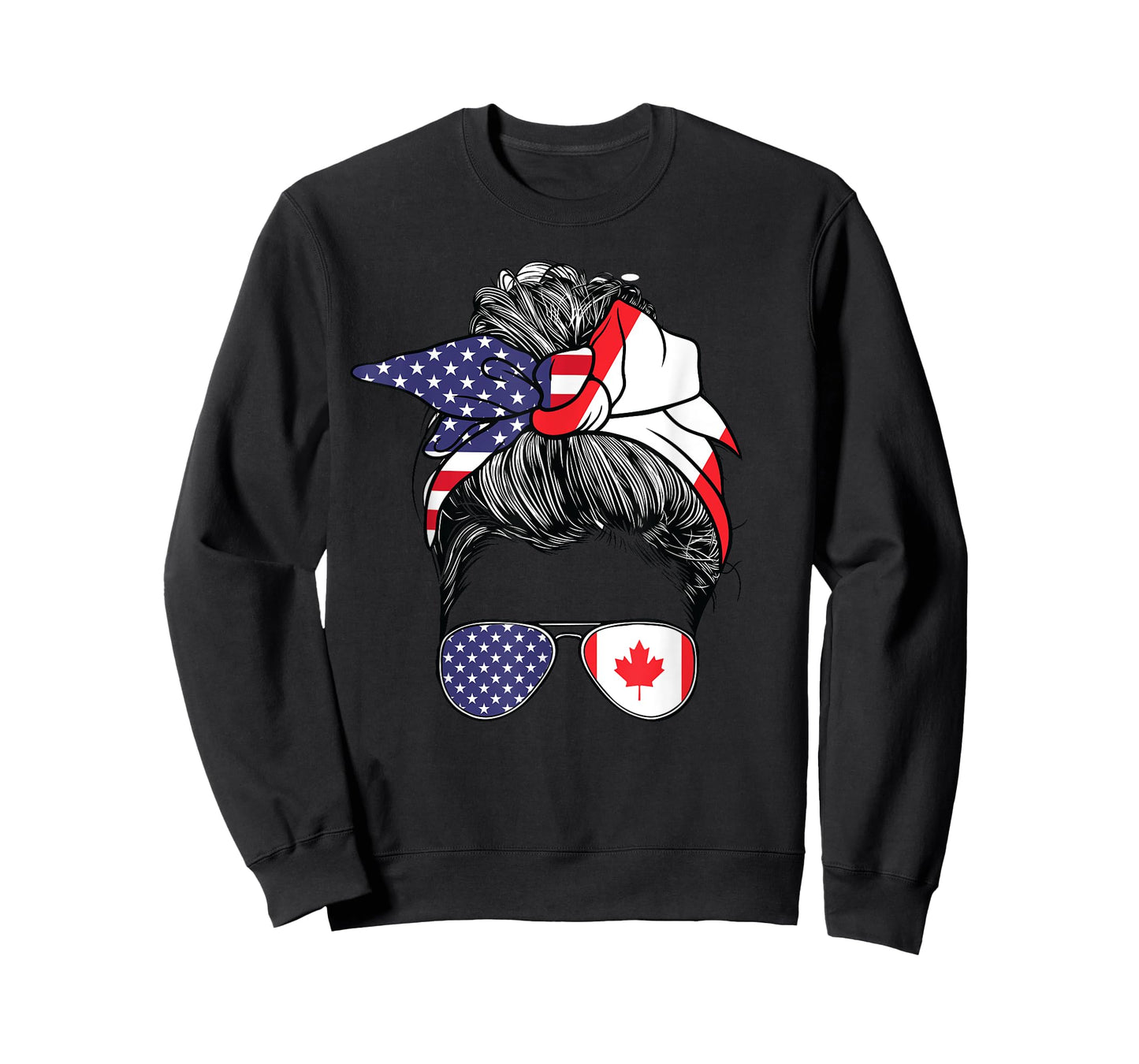 Canadian Women Girl USA Heritage American Canada Flag T-Shirt