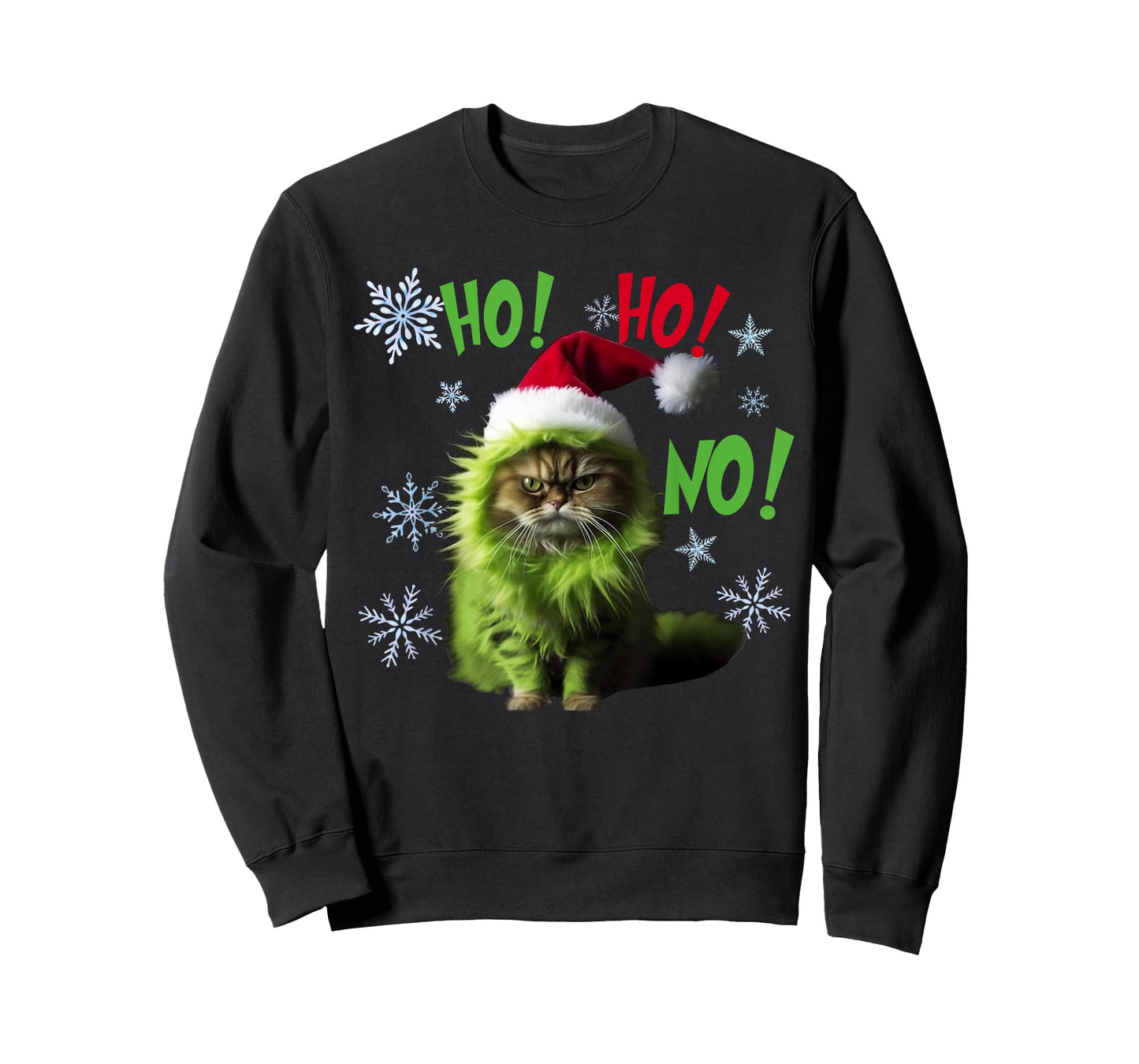 Ho Ho No - Funny Bad Cat Christmas T-Shirt