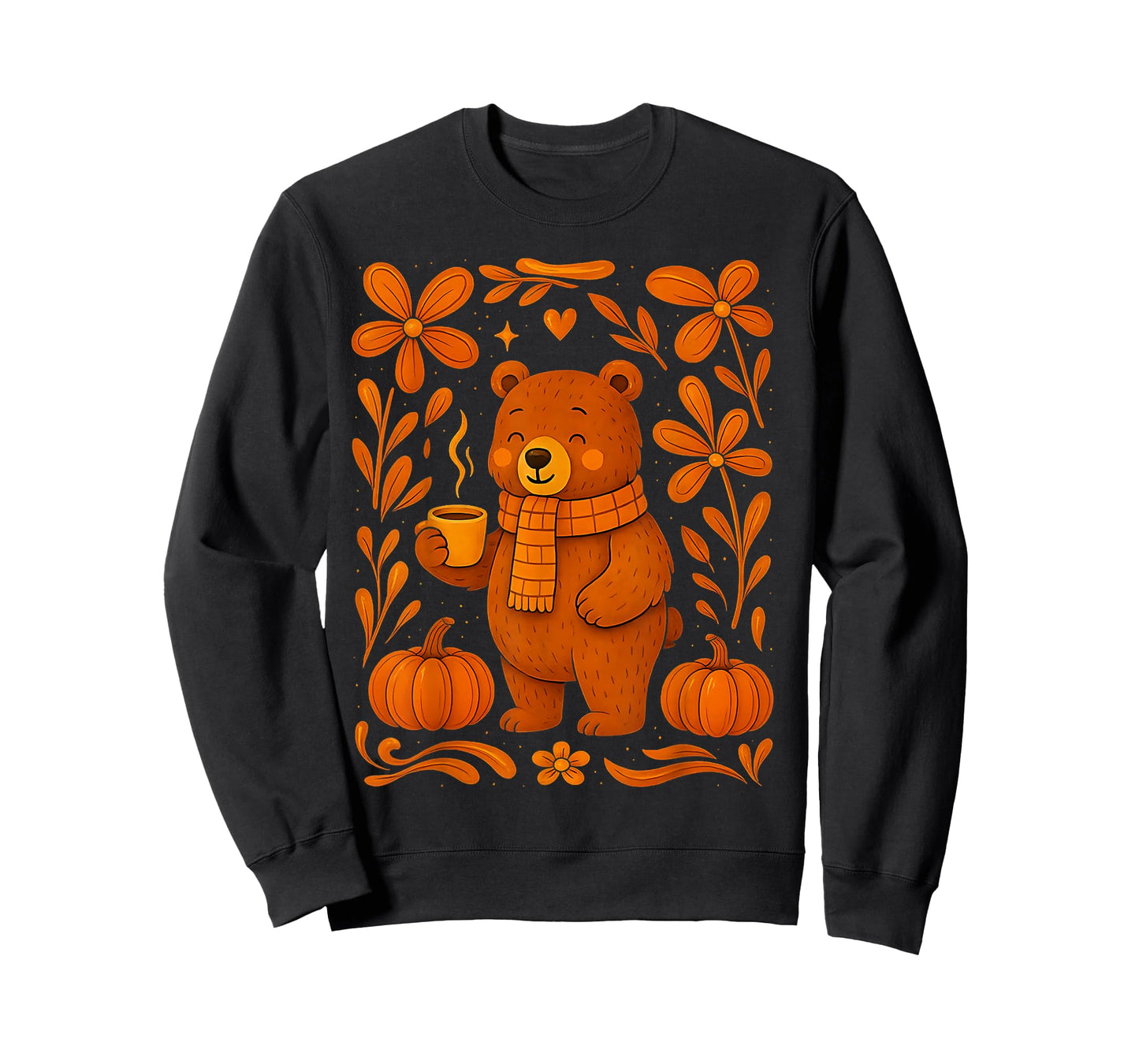 Cute Bear Fall Autumn Season Pumpkin Halloween Vibes T-Shirt