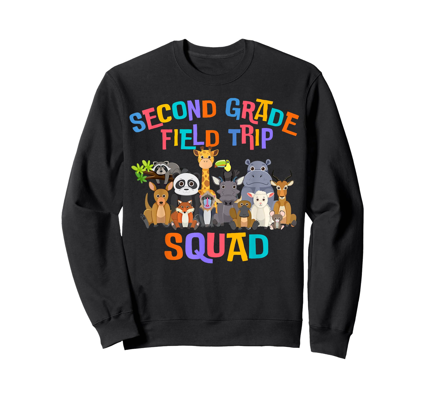 2nd Second Grade Field Day Trip Squad 2025 Funny Zoo Animal T-Shirt