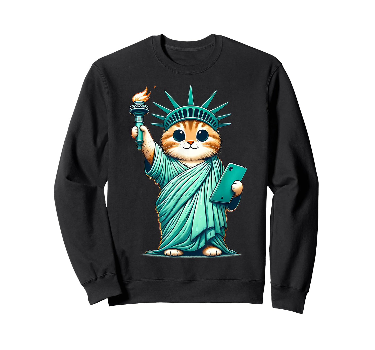 Cute Kawaii Cat Statue of Liberty I Love New York NYC T-Shirt