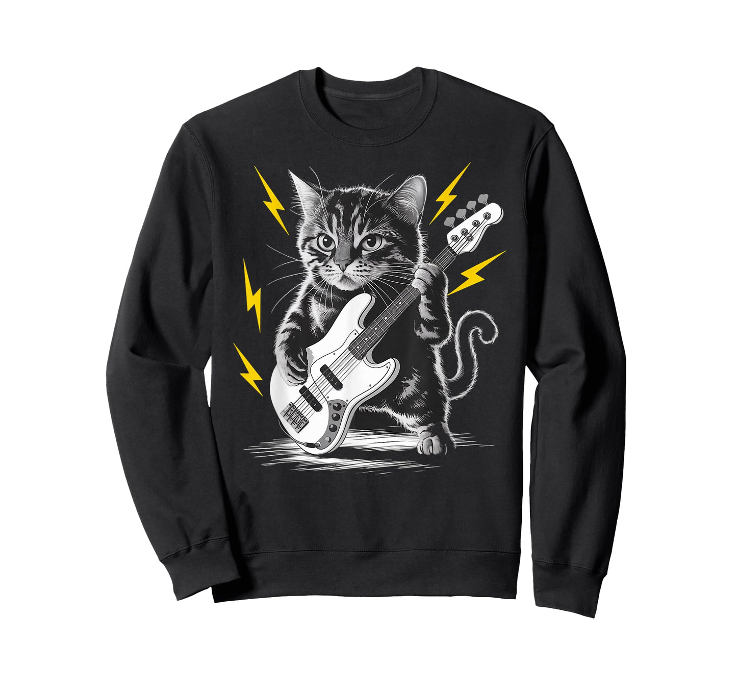 Rockstar Bassist Cat on Cat Bass Guitar T-Shirt