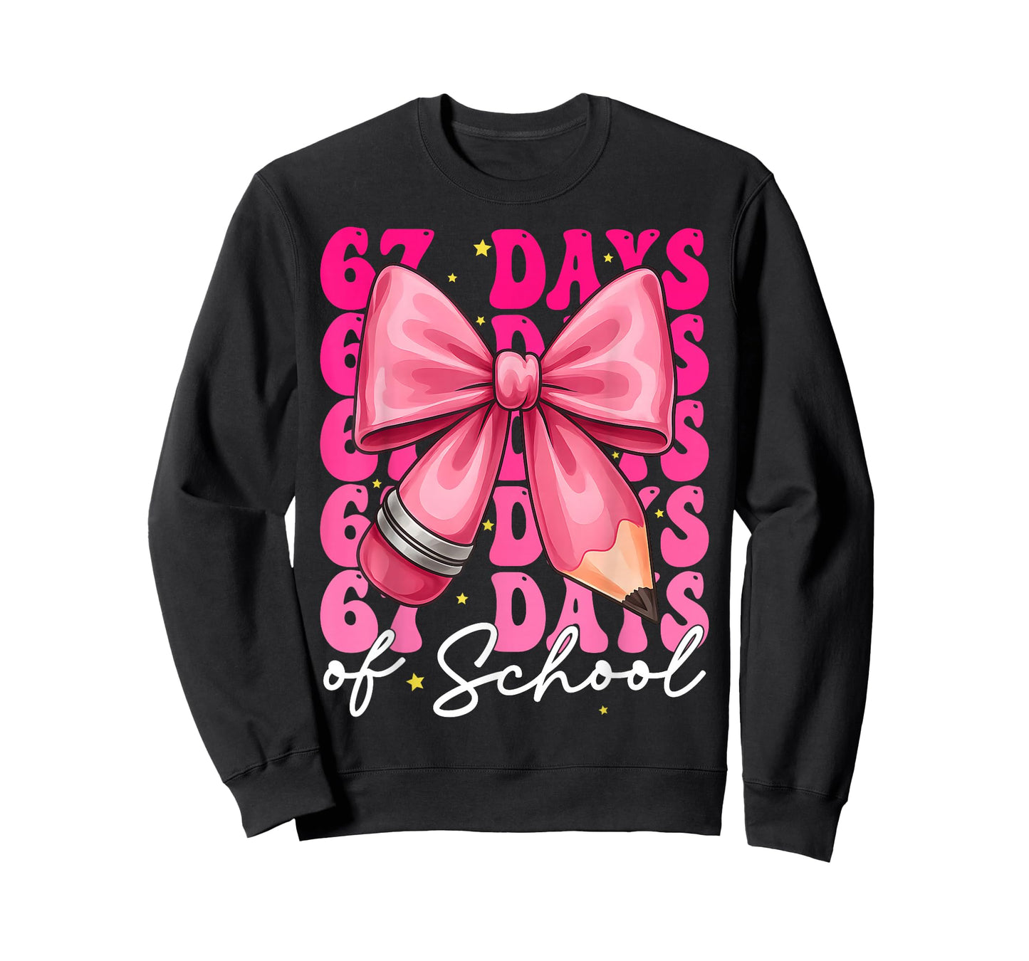 67 Days of School Girls Coquette Bow 67th Day of School T-Shirt