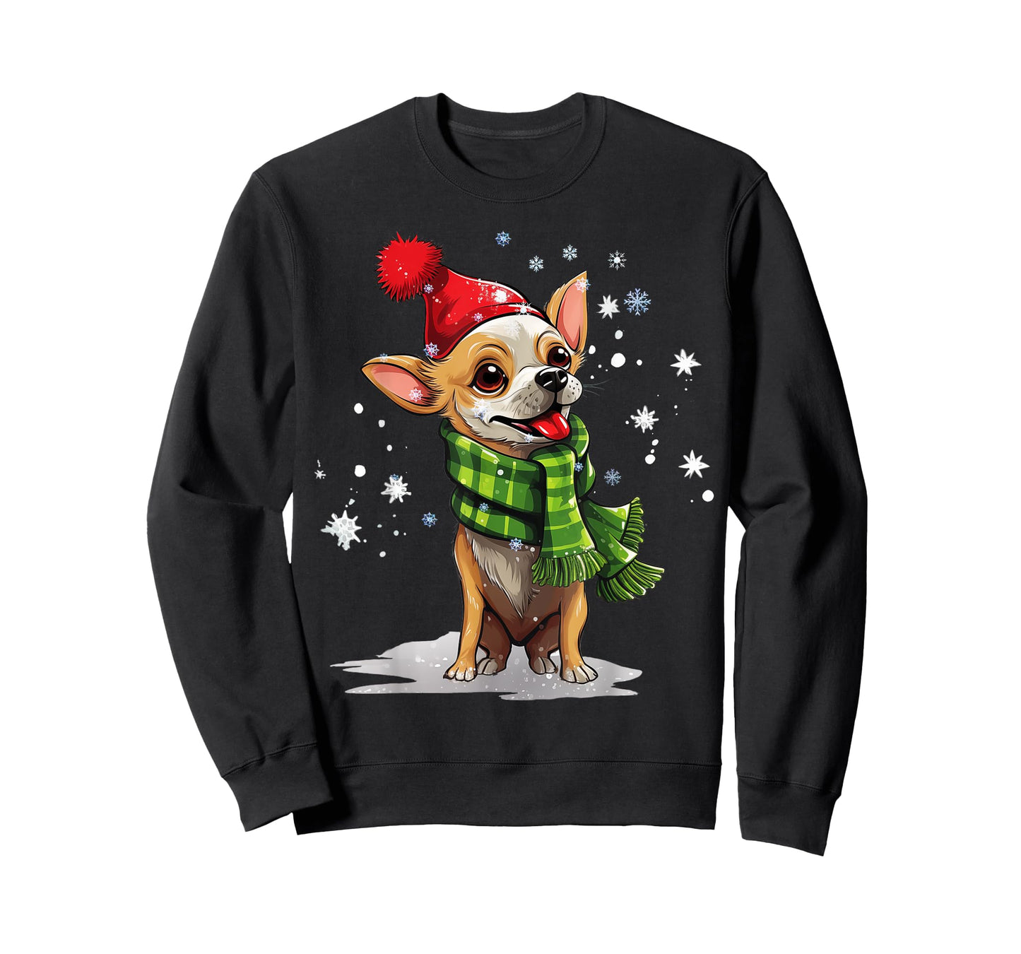 Chihuahua Dog Christmas Snow Winter Vibes for Men Women Kids T-Shirt