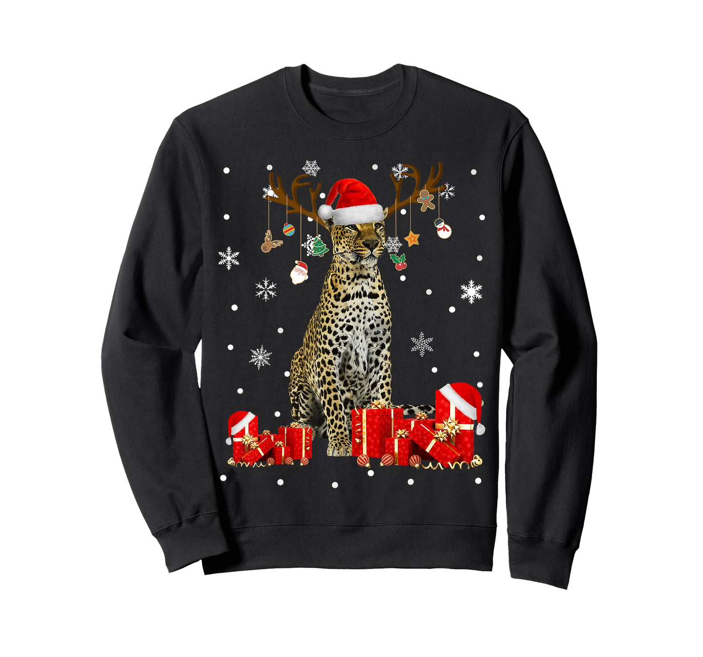 Christmas Cheetah Funny Santa Reindeer Cheetah Lover Gifts T-Shirt