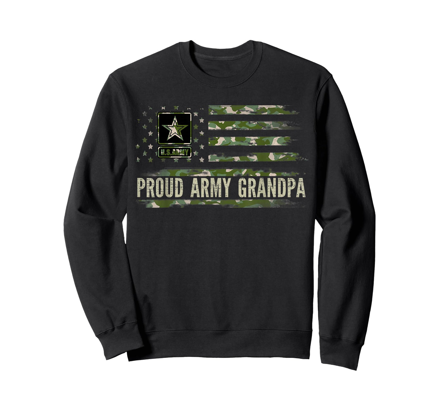 Vintage Proud Army Grandpa Camo American Flag Veteran Gift T-Shirt