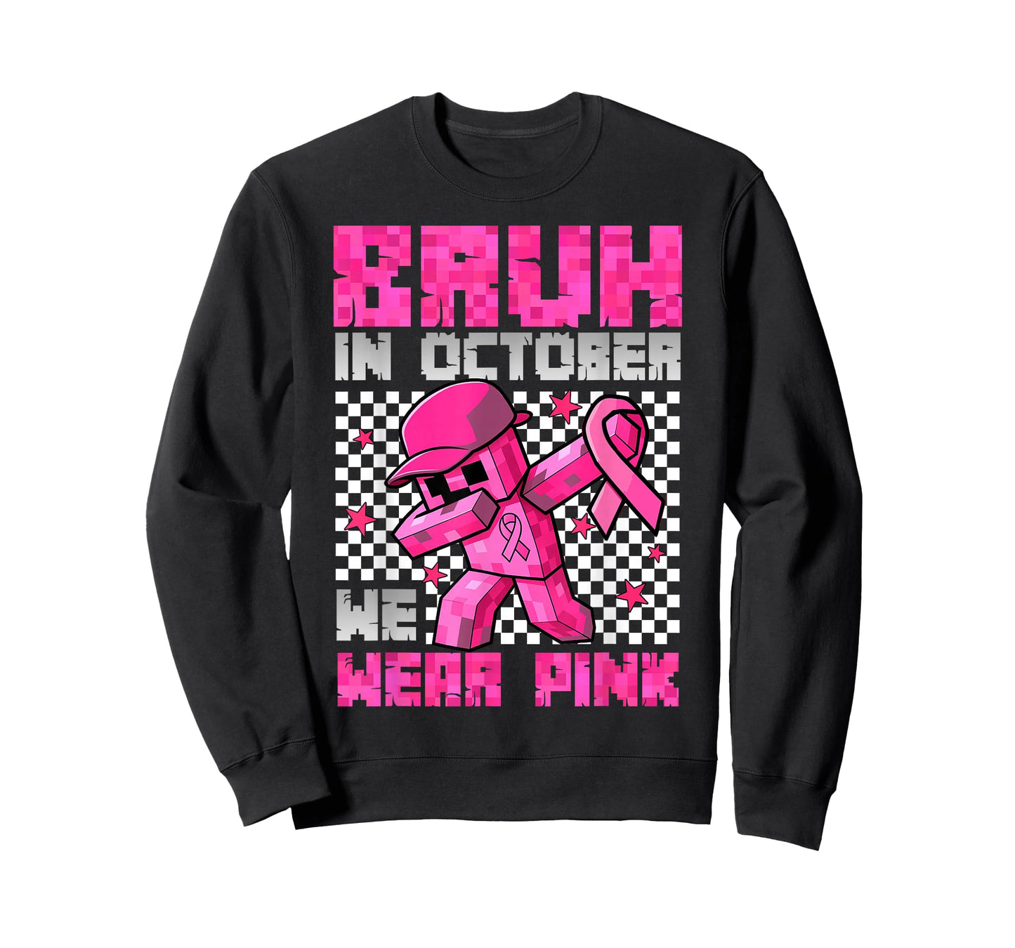 Bruh in October We Wear Pink Breast Cancer Game Kids Boy Men T-Shirt