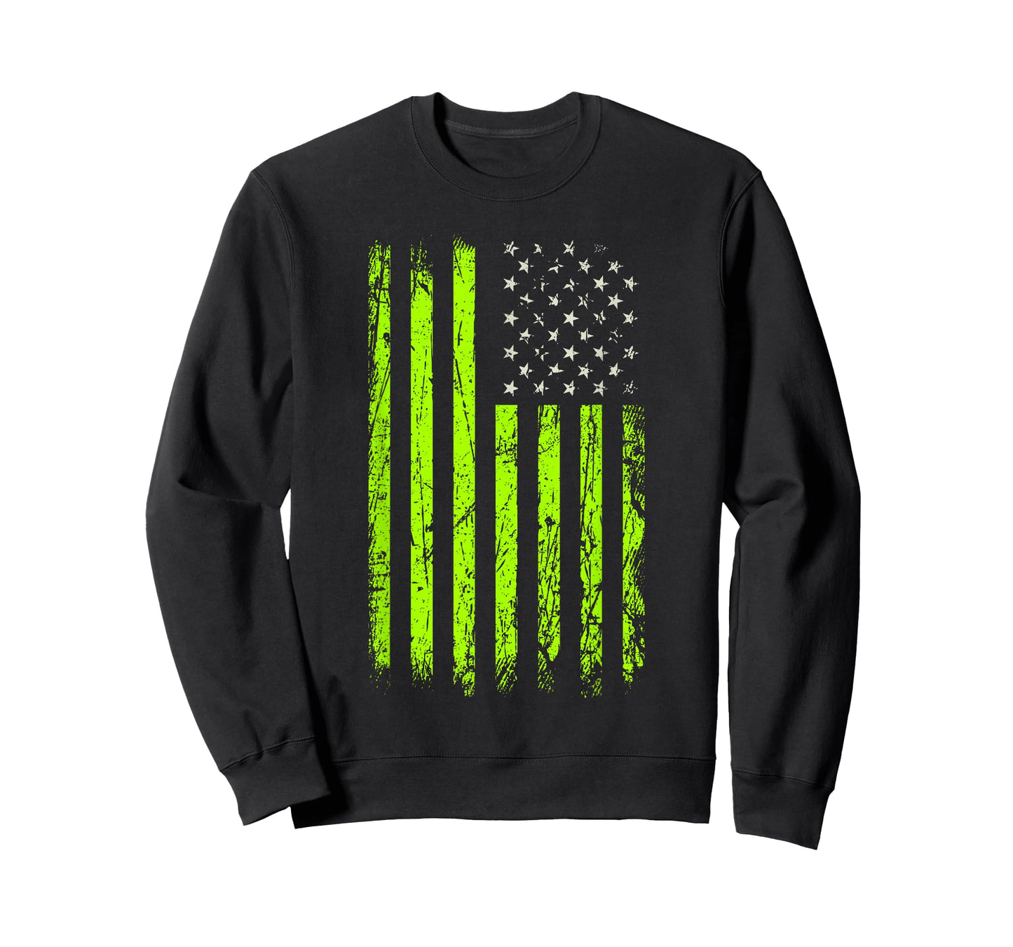 Green Stars & Stripes.American USA Flag Green Color Graphic T-Shirt