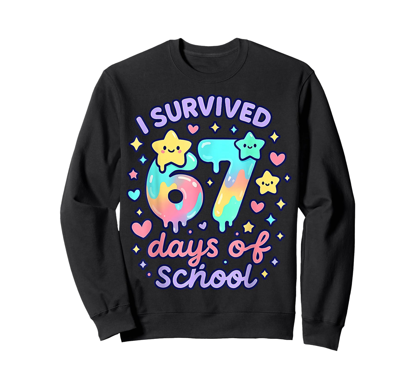 I Survived 67 Days of School Funny 67 Teachers Students Meme T-Shirt