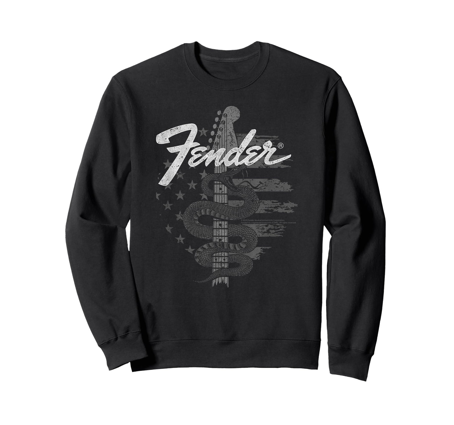 Fender Snake American Flag Guitar Rock T-Shirt