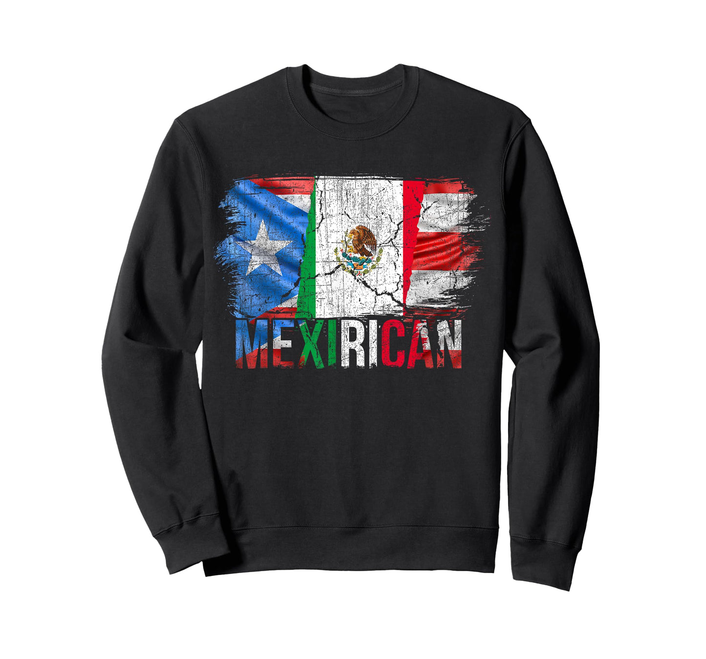 Mexirican T-Shirt Mexico Puerto Rican Flag T Shirts Mexican T-Shirt