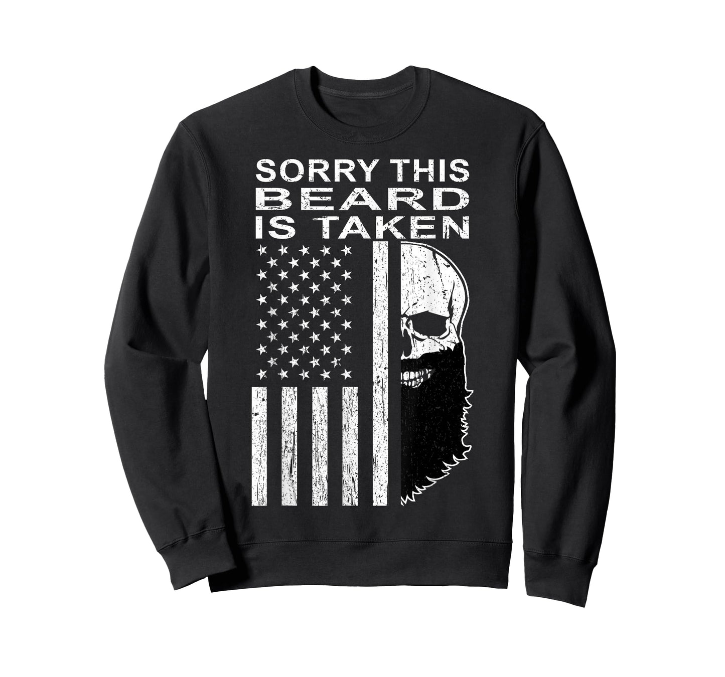 Sorry This Beard is Taken American Flag Skull Bearded Gifts T-Shirt