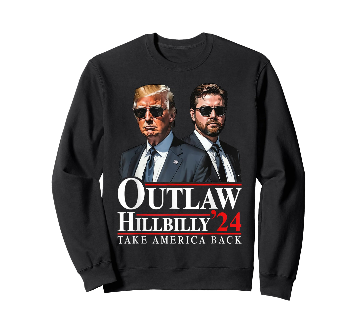 Trump Vance 2024 Outlaw Hillbilly US Flag Vintage Elections T-Shirt