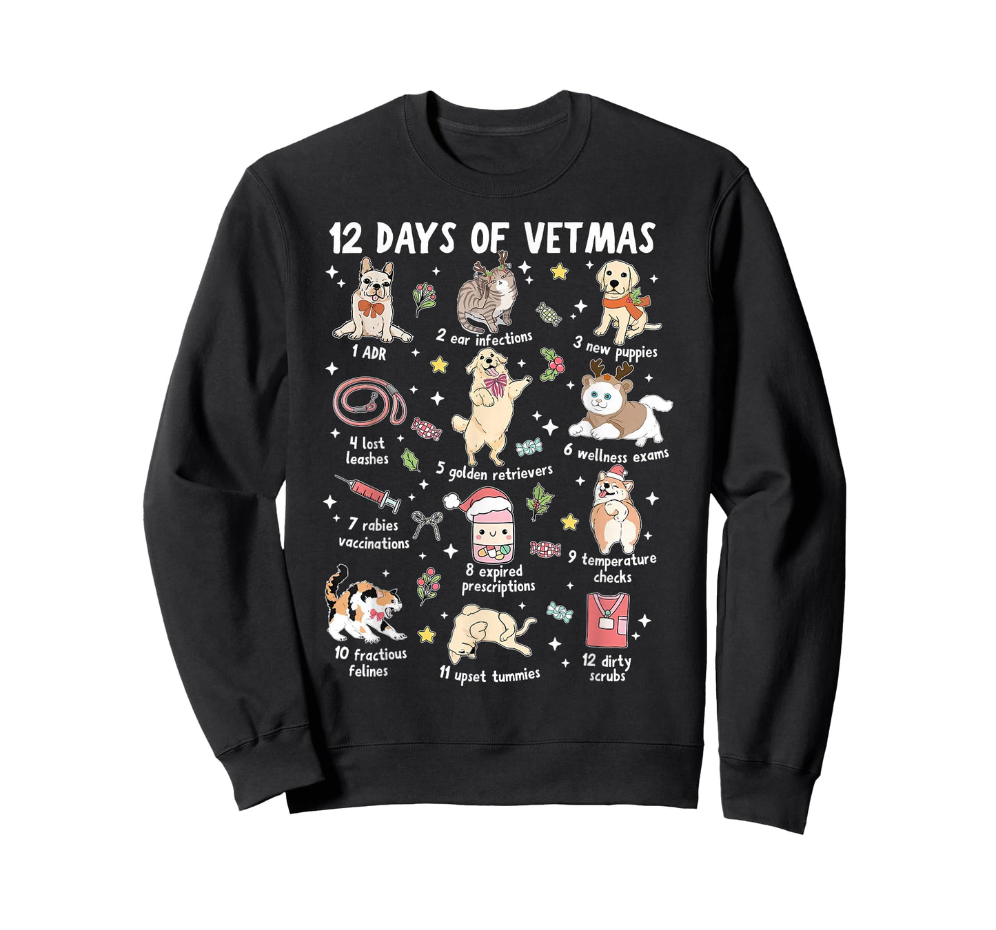 12 Days of Vermas Christmas Veterinary Medicine Vet Tech T-Shirt