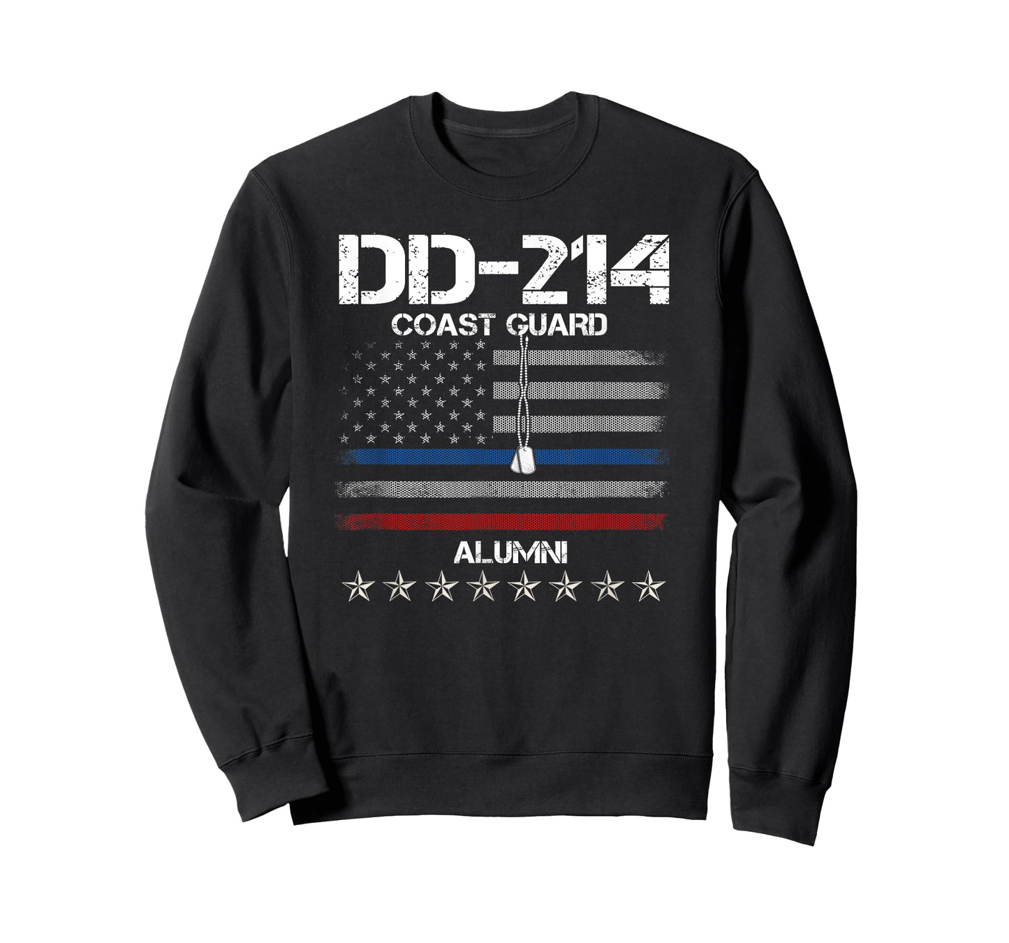 DD-214 US Coast Guard Alumni Tee USCG American Flag Vintage T-Shirt