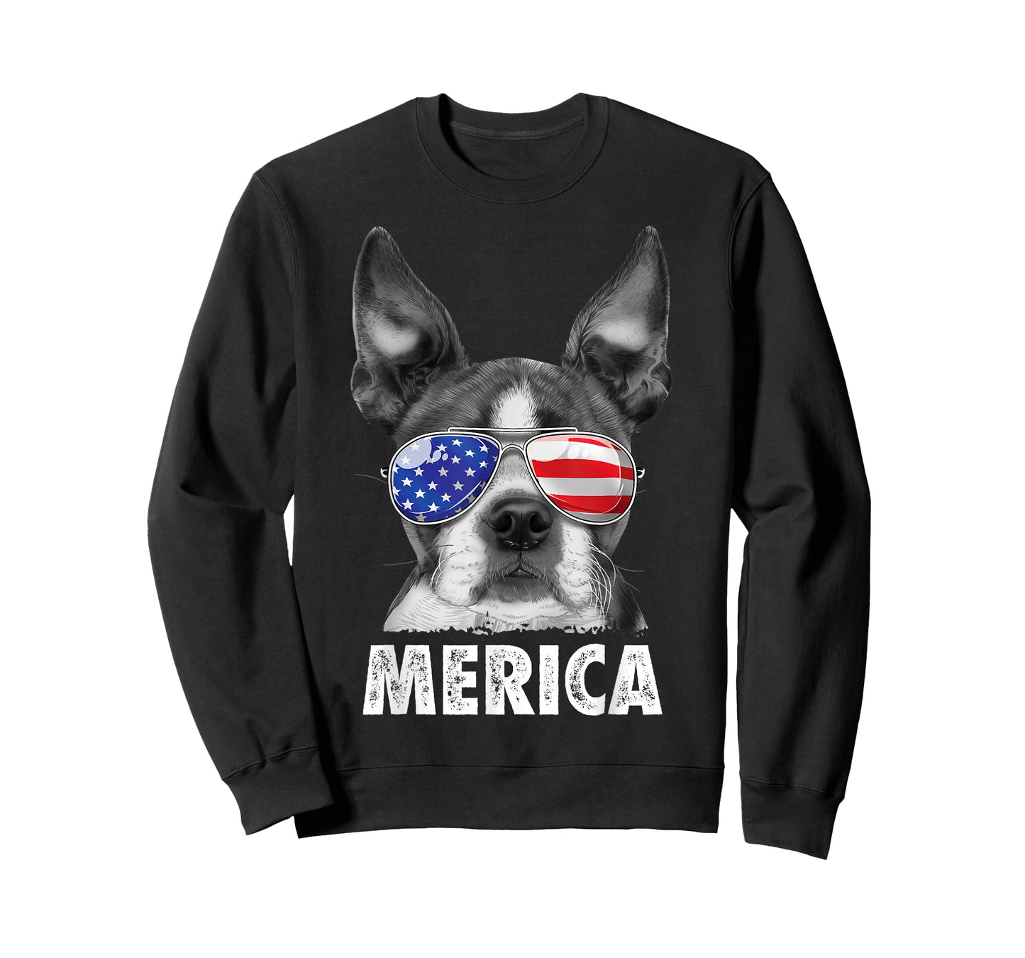Boston Terrier 4th of July Merica Men Women USA Flag Vintage T-Shirt