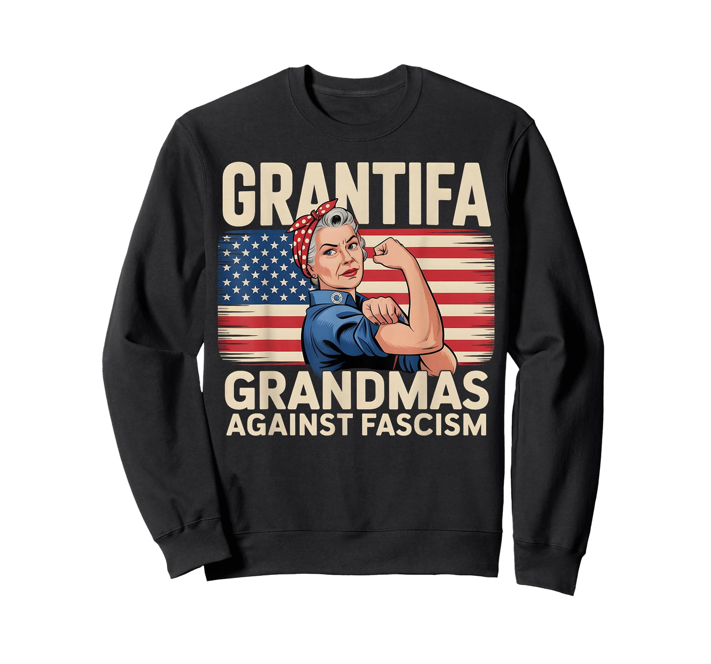 GRANTIFA Grandmas Against Fascism Patriotic Vintage Art T-Shirt