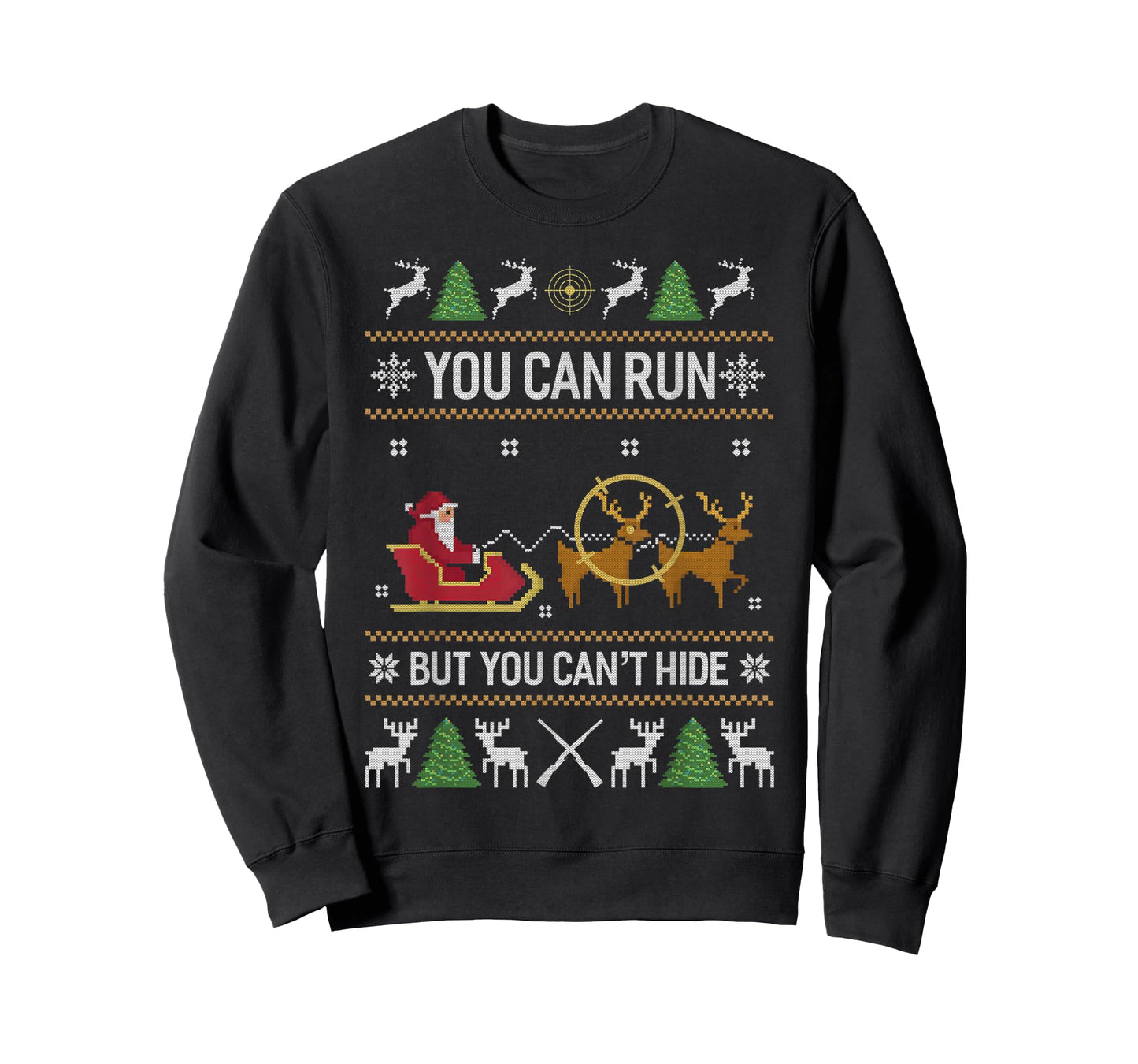 Deer Hunting Santa Hunter Ugly Christmas Sweater Xmas Gifts T-Shirt