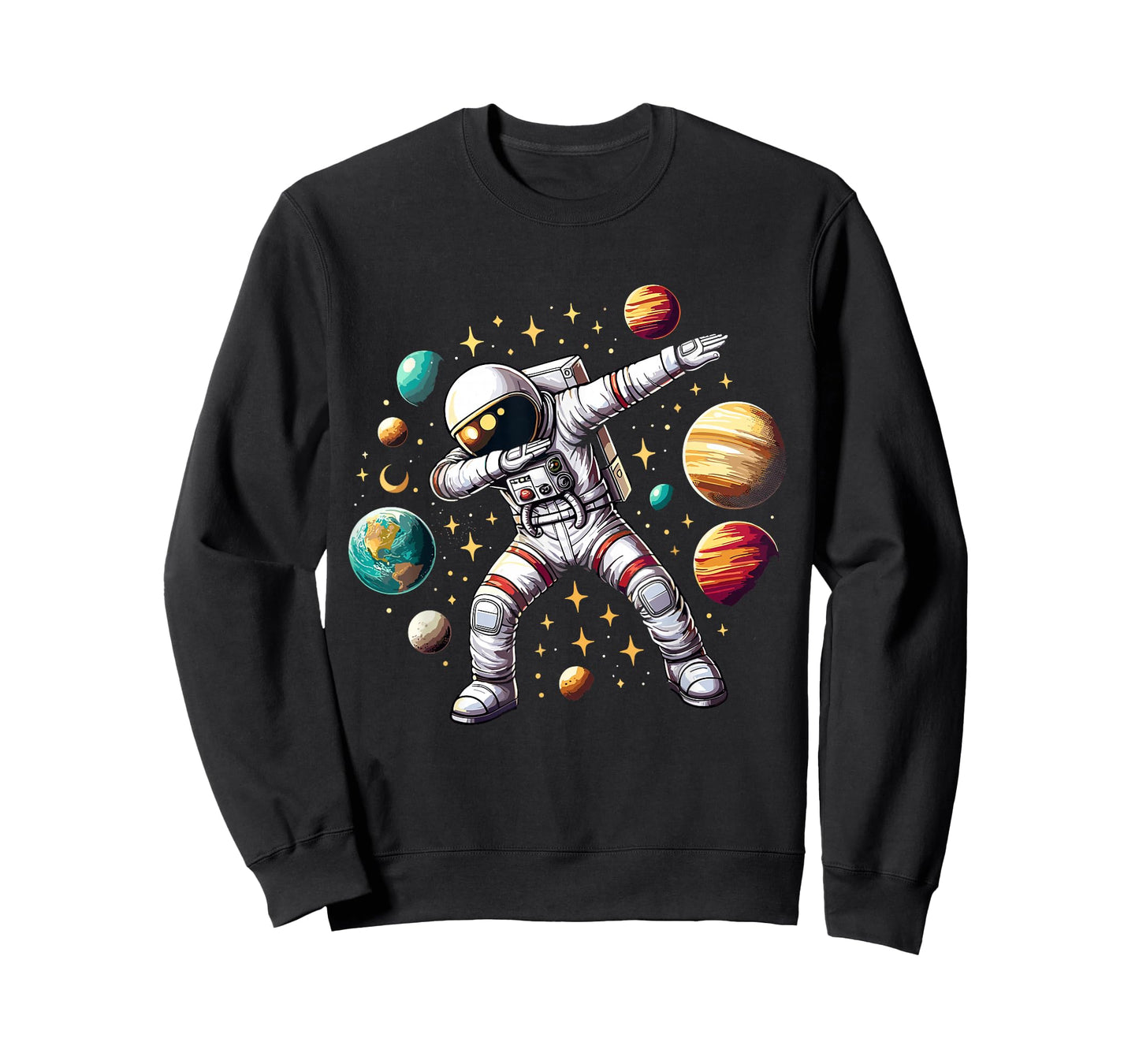 Astronaut Dabbing in Space Cosmic Galaxy Adventure Tee T-Shirt
