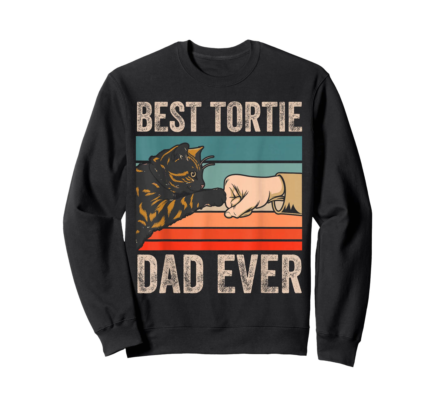 Best Tortie Dad Ever Tortoiseshell Cat Lover Retro T-Shirt
