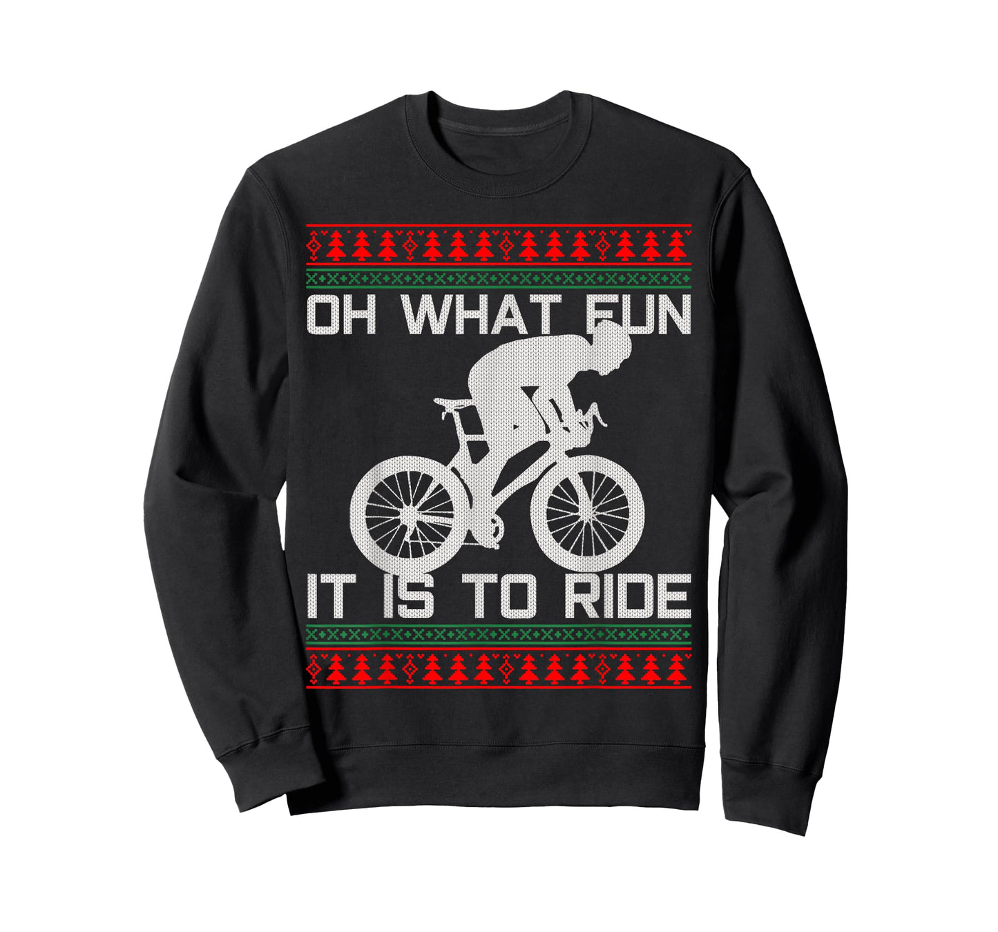 Cyclist Gift - Oh What Fun Ugly Christmas Cycling Road Bike T-Shirt