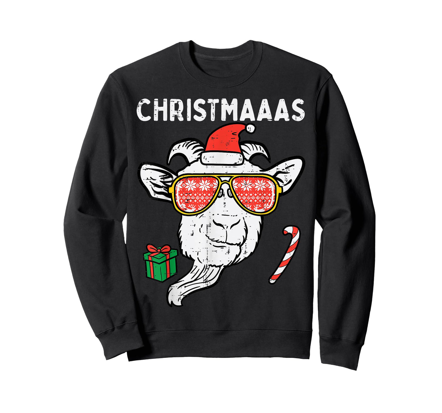 Christmas Goat Santa Xmas Farm Animal Farmer Men Women Kids T-Shirt