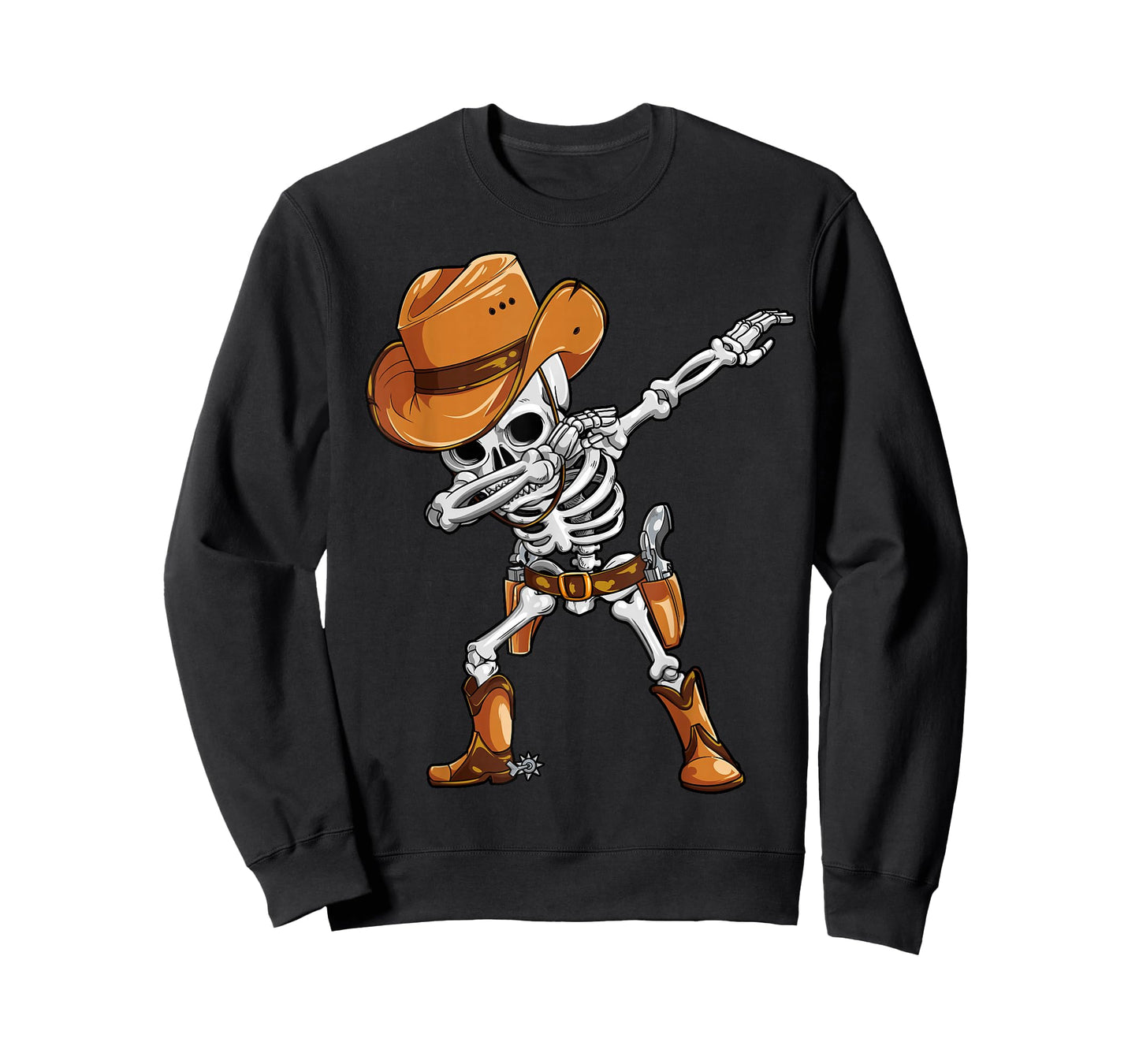 Dabbing Skeleton Cowboy Halloween Boys Men Funny Dab Dance T-Shirt