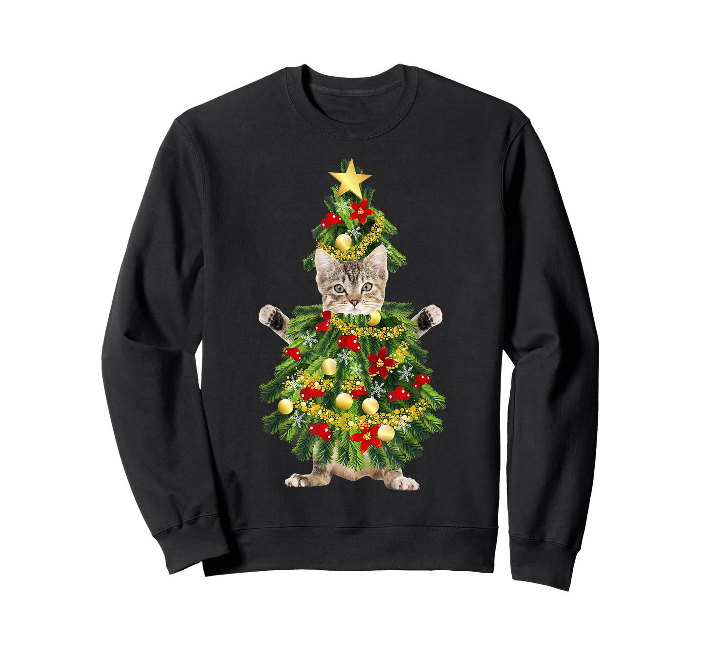 Funny Xmas Holiday Cat Christmas Tree for Cat Kitten Lovers T-Shirt for Men Women