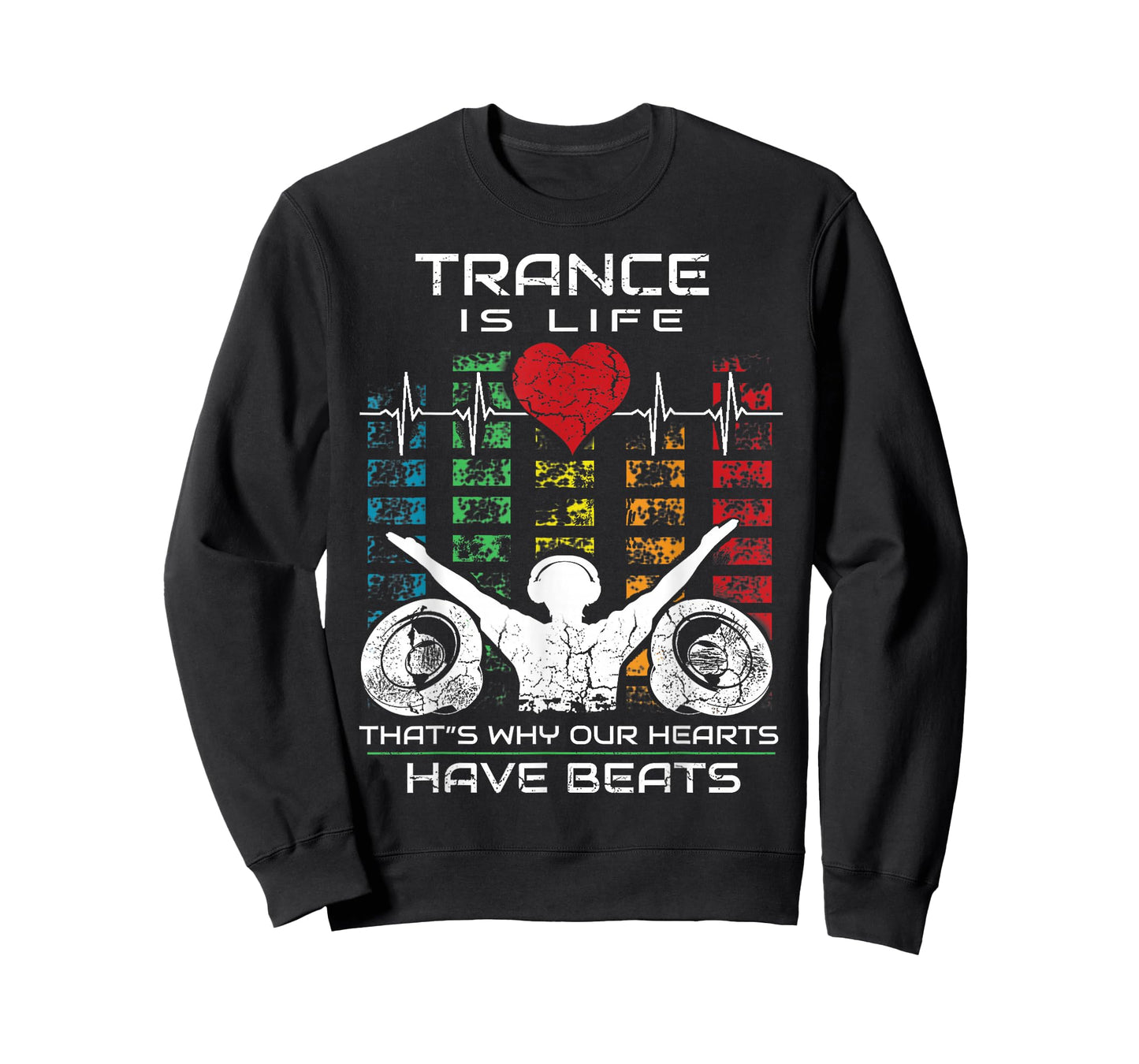 Electronic Dance Music Trance Music Retro Vintage DJ T-Shirt - Unisex-Adults/Kids - Black - Short Sleeve - Small