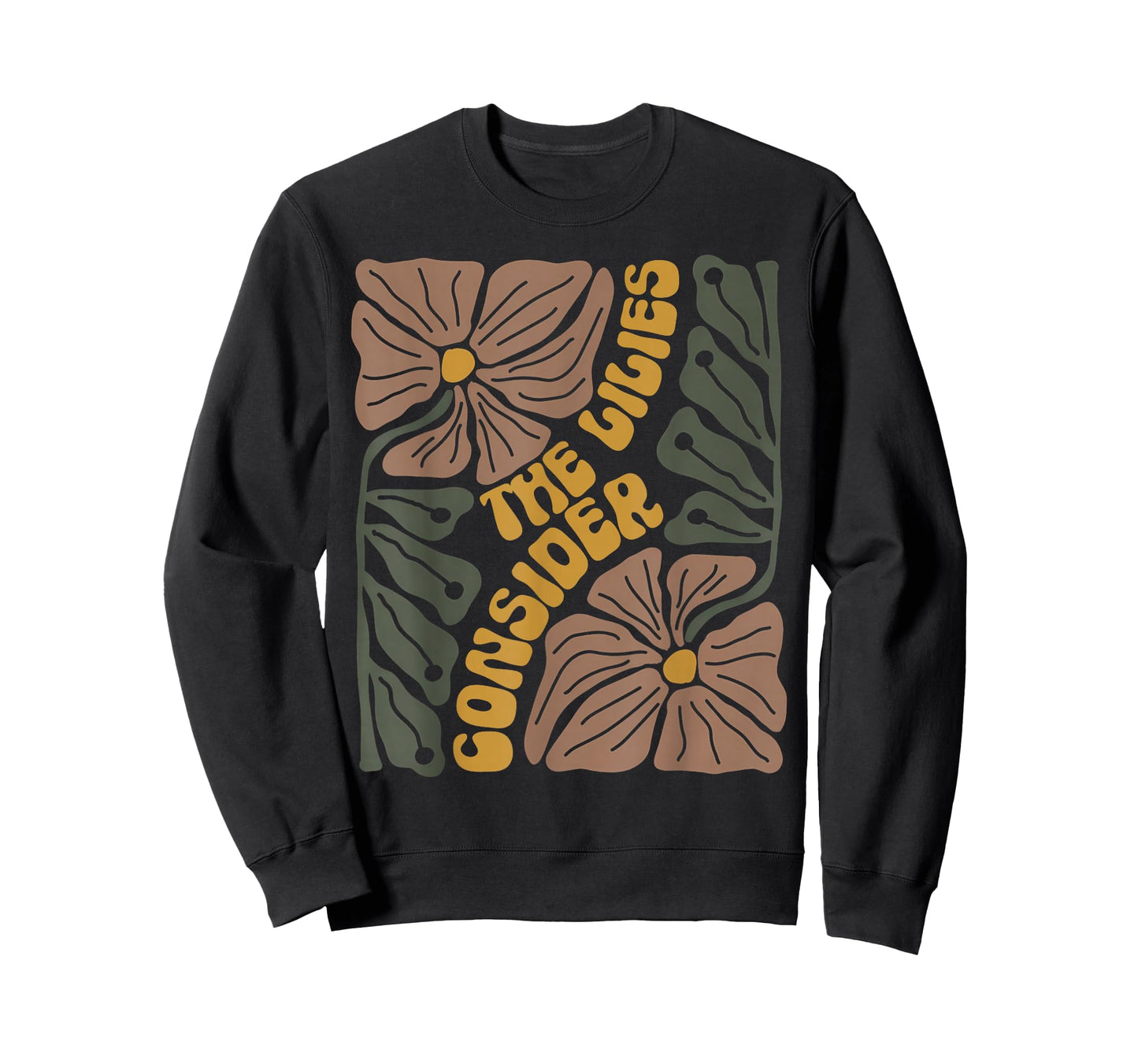 Consider The Lilies Boho Floral Christian Religious Bible T-Shirt