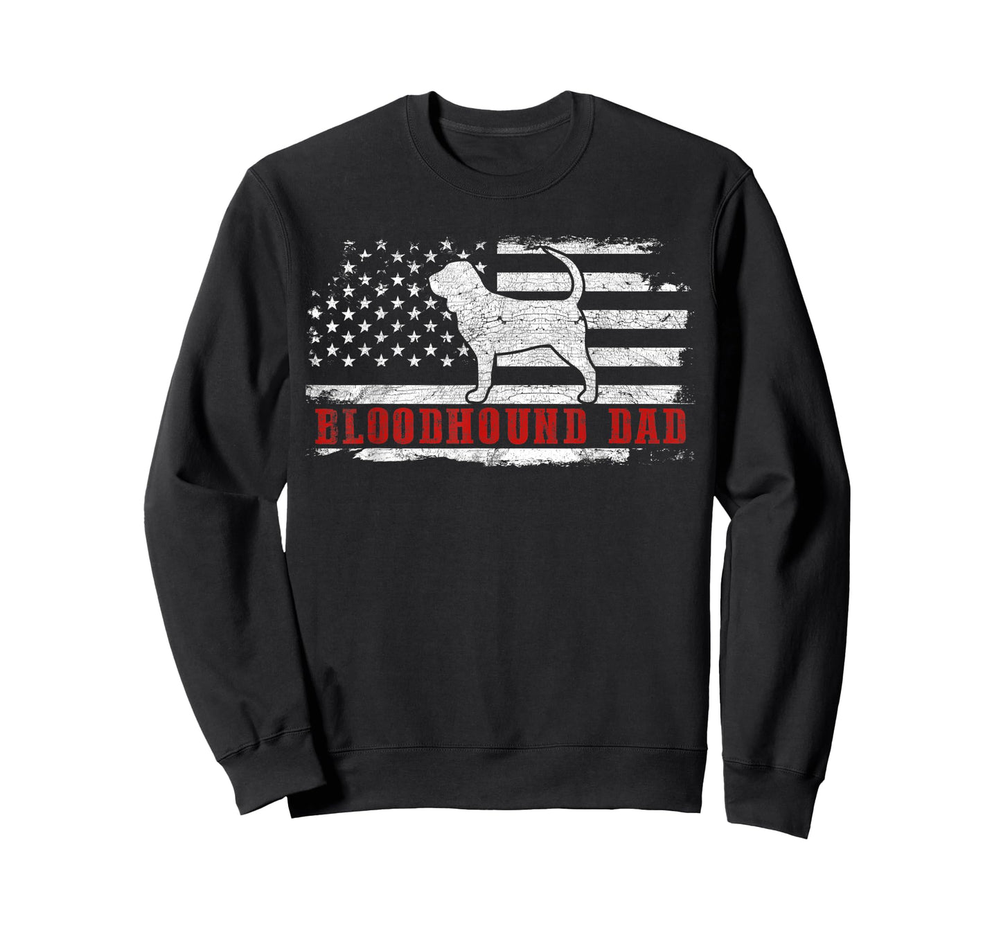 Bloodhound Dad Distressed American Flag Patriotic Dog T-Shirt for Men