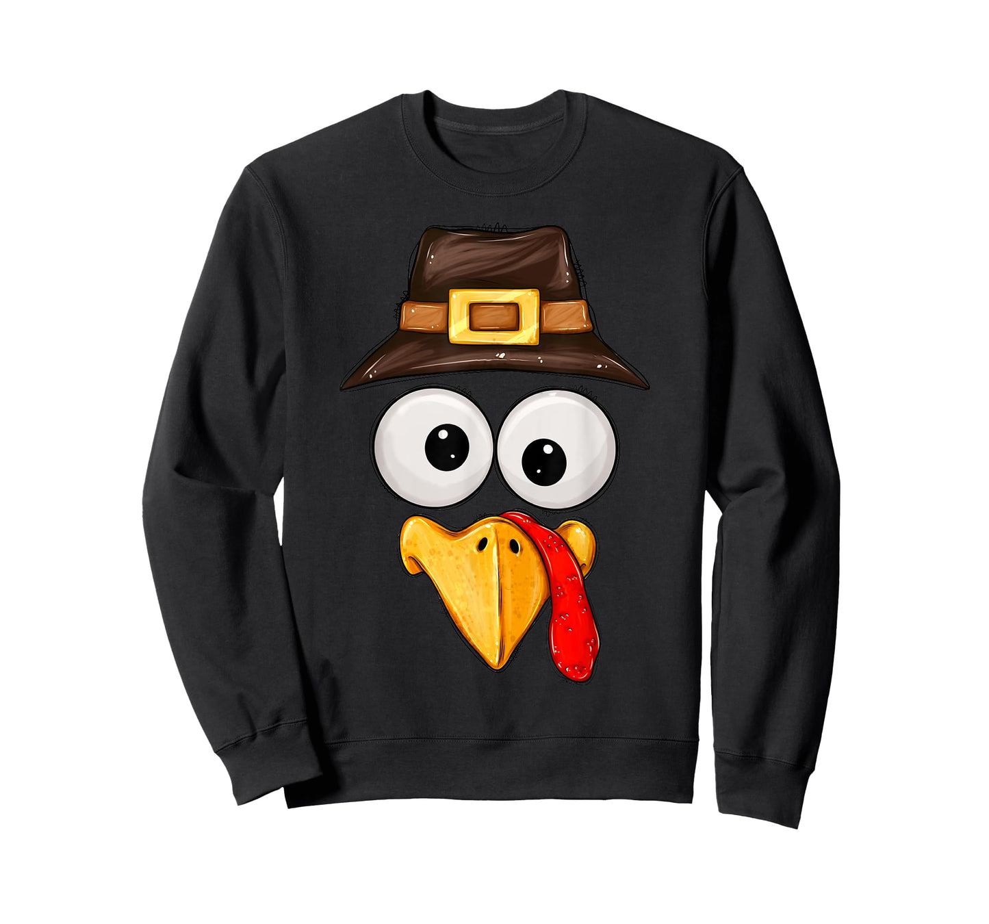 Cute Turkey Face Glasses Boys Kids Mens Thanksgiving Family T-Shirt
