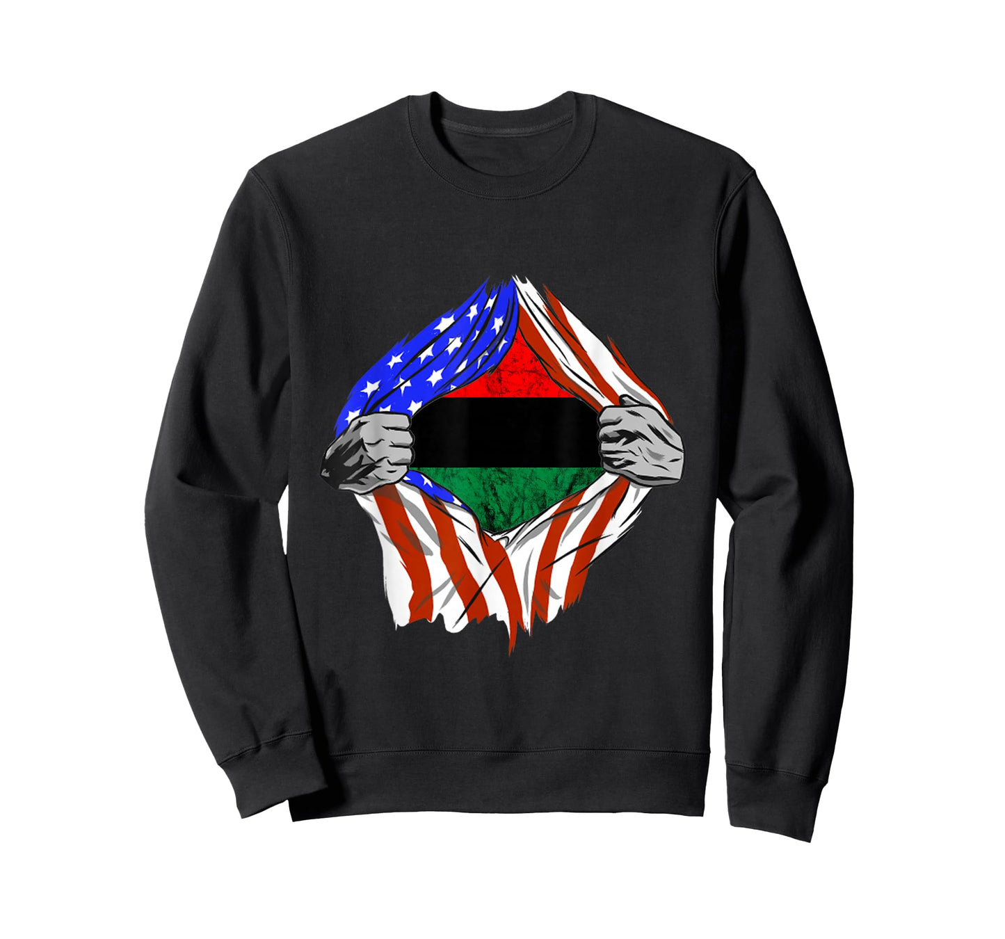 Afro American Breast Pan African Union Flag Afro American T-Shirt
