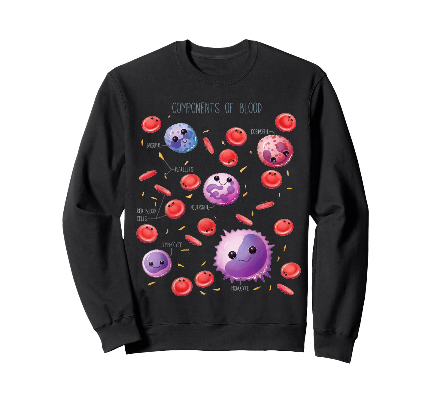 Cute Funny White And Red Blood Cells Components Of Blood T-Shirt