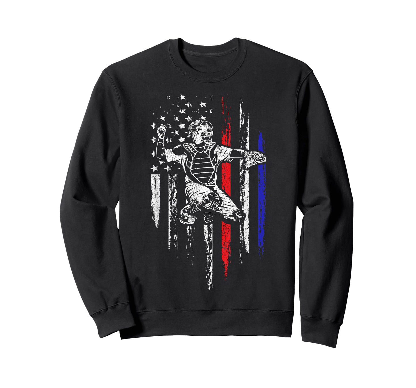 Baseball American Flag Patriotic Catcher 4th of July Gift T-Shirt