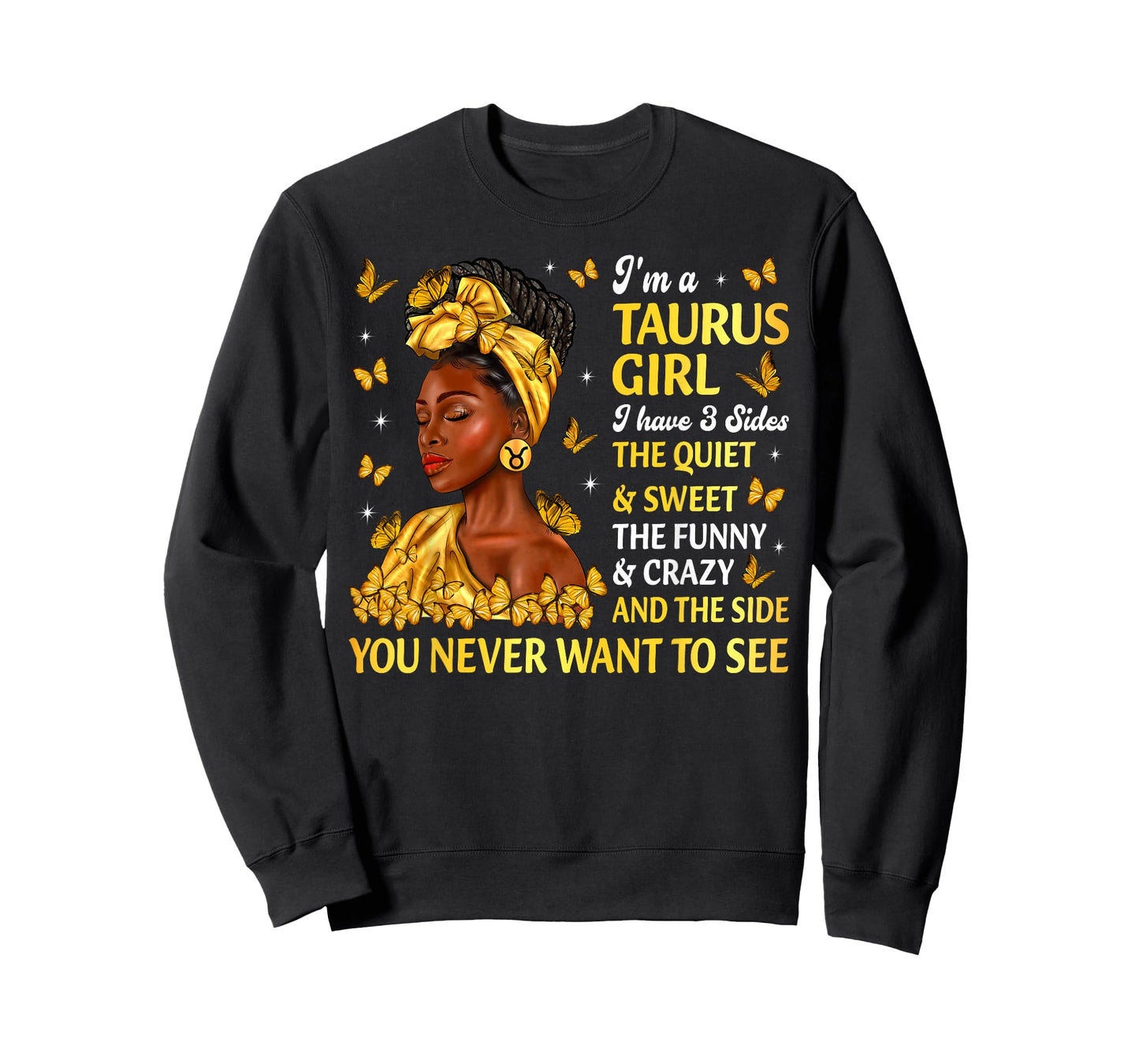 Taurus Girl Happy Bday Zodiac Black Girls Afro Women T-Shirt