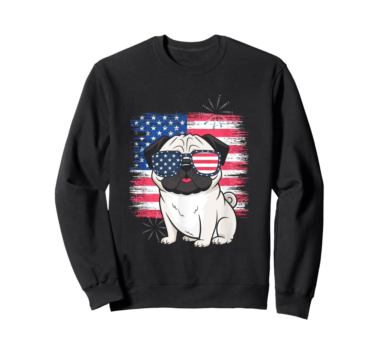 American Flag 4th Of July Pug Patriotic Holiday T-Shirt